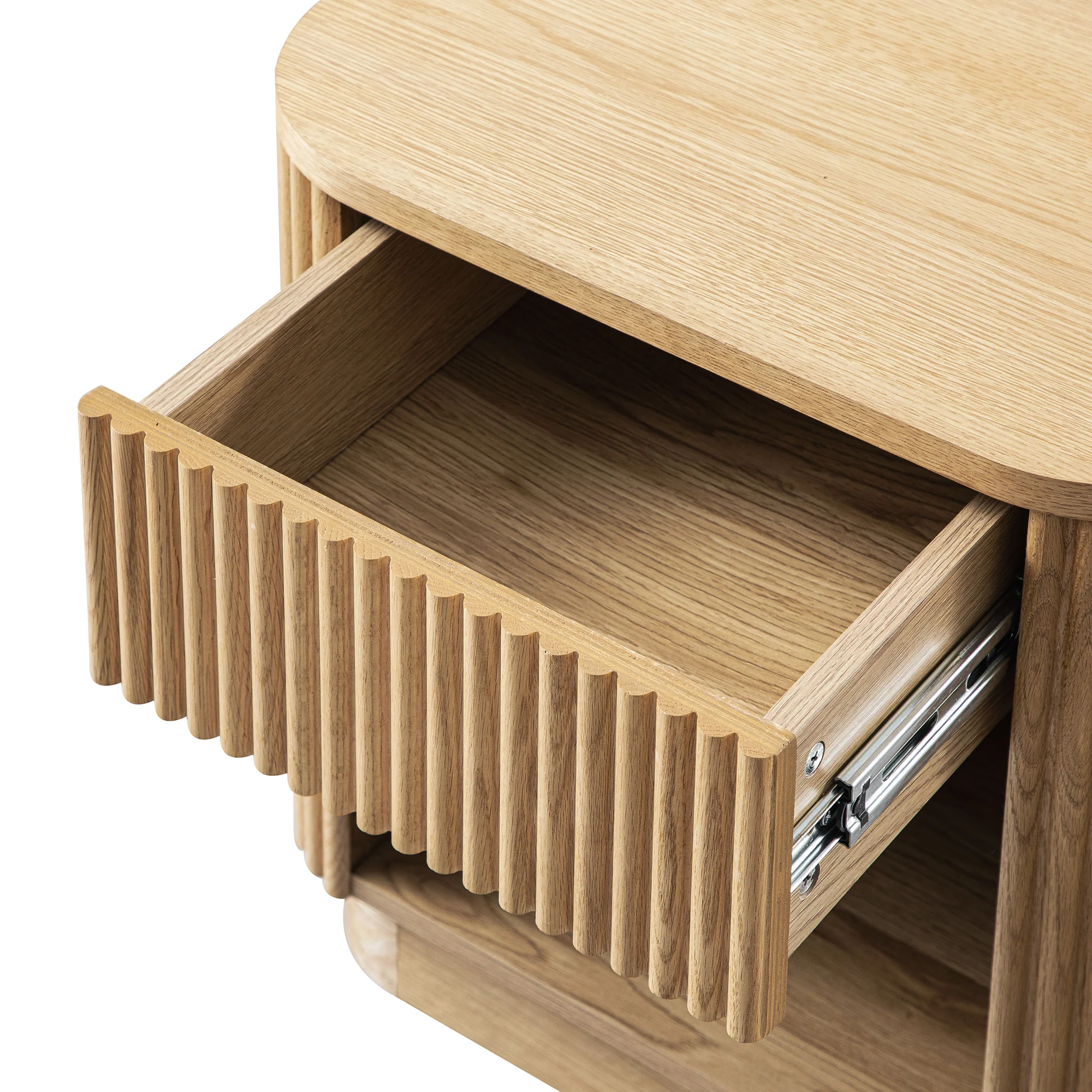 Maru 1-Drawer Bedside Table, Oak - Image 15