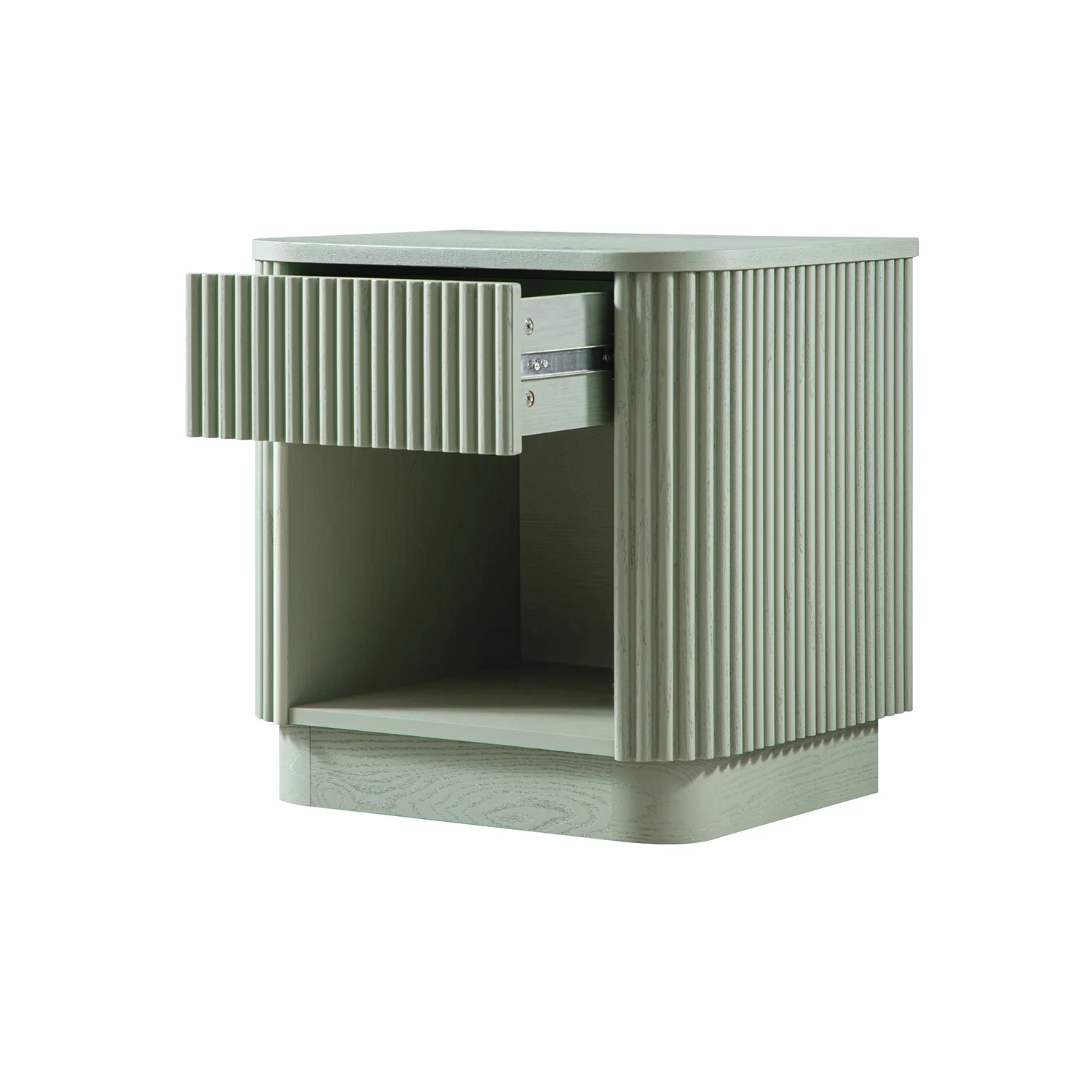 Maru 1-Drawer Bedside Table, Sage Green - Image 9