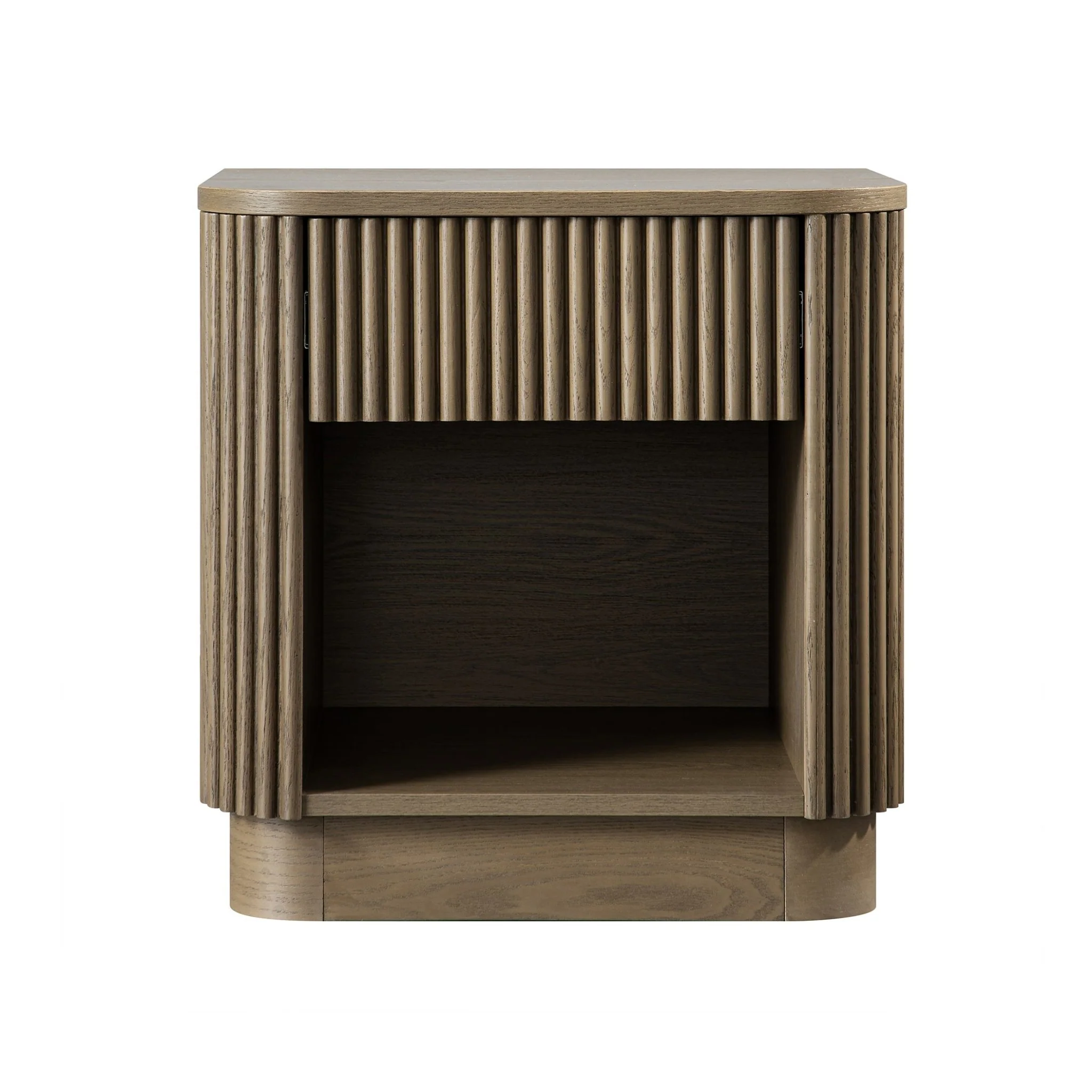 Maru 1-Drawer Bedside Table, Silver Oak - Image 7