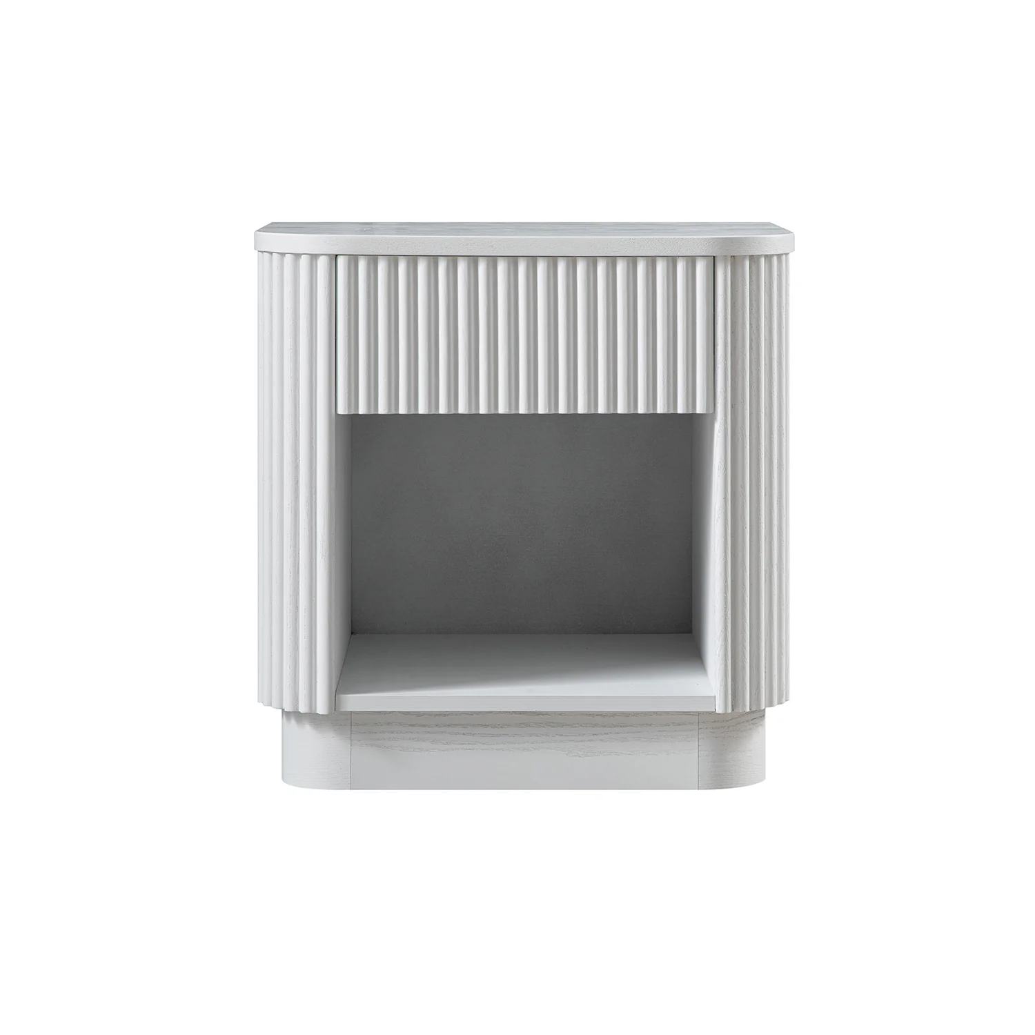 Maru 1-Drawer Bedside Table, Washed White - Image 6