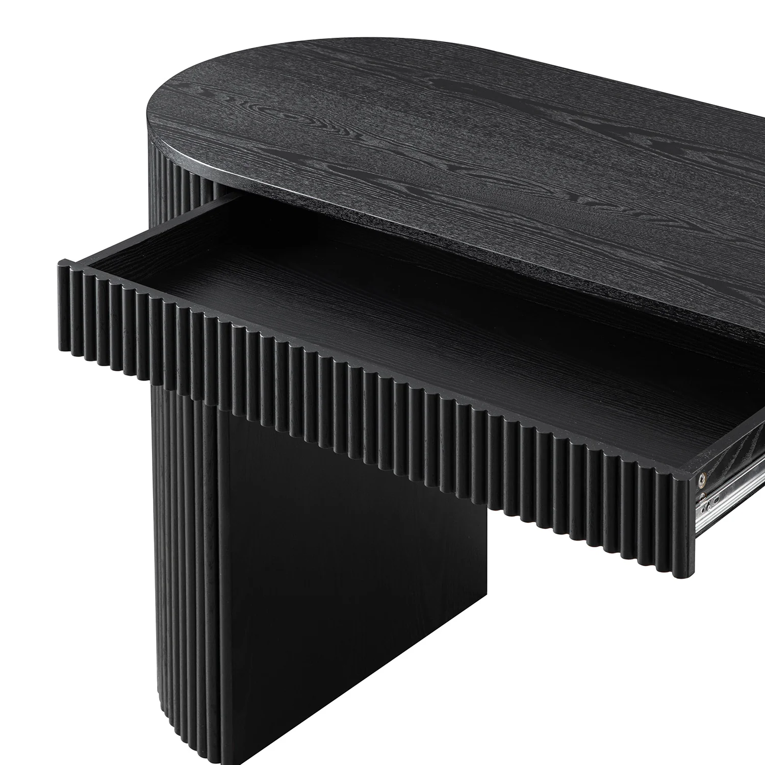 Maru 1-Drawer Writing Desk, Black - Image 15