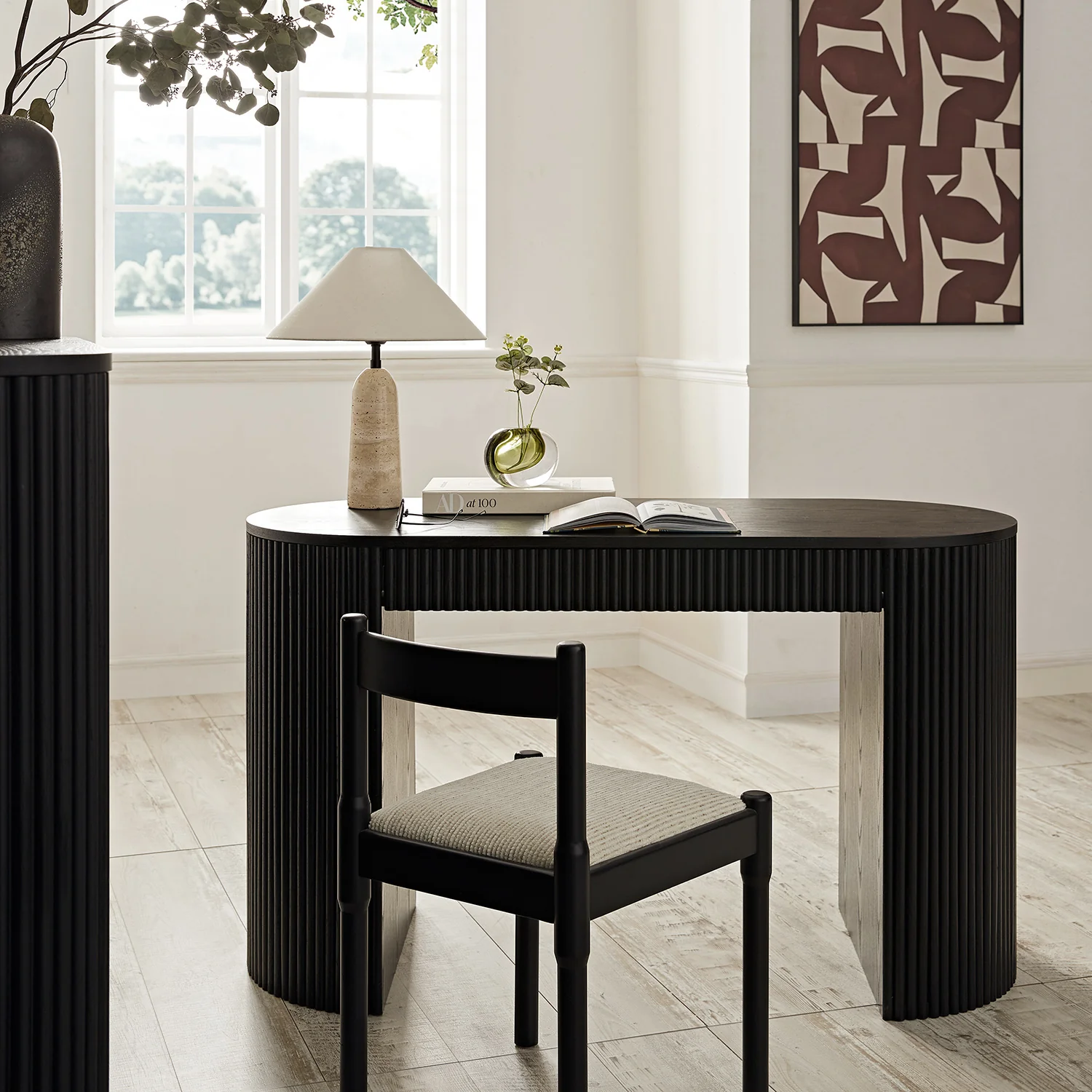 Maru 1-Drawer Writing Desk, Black - Image 2