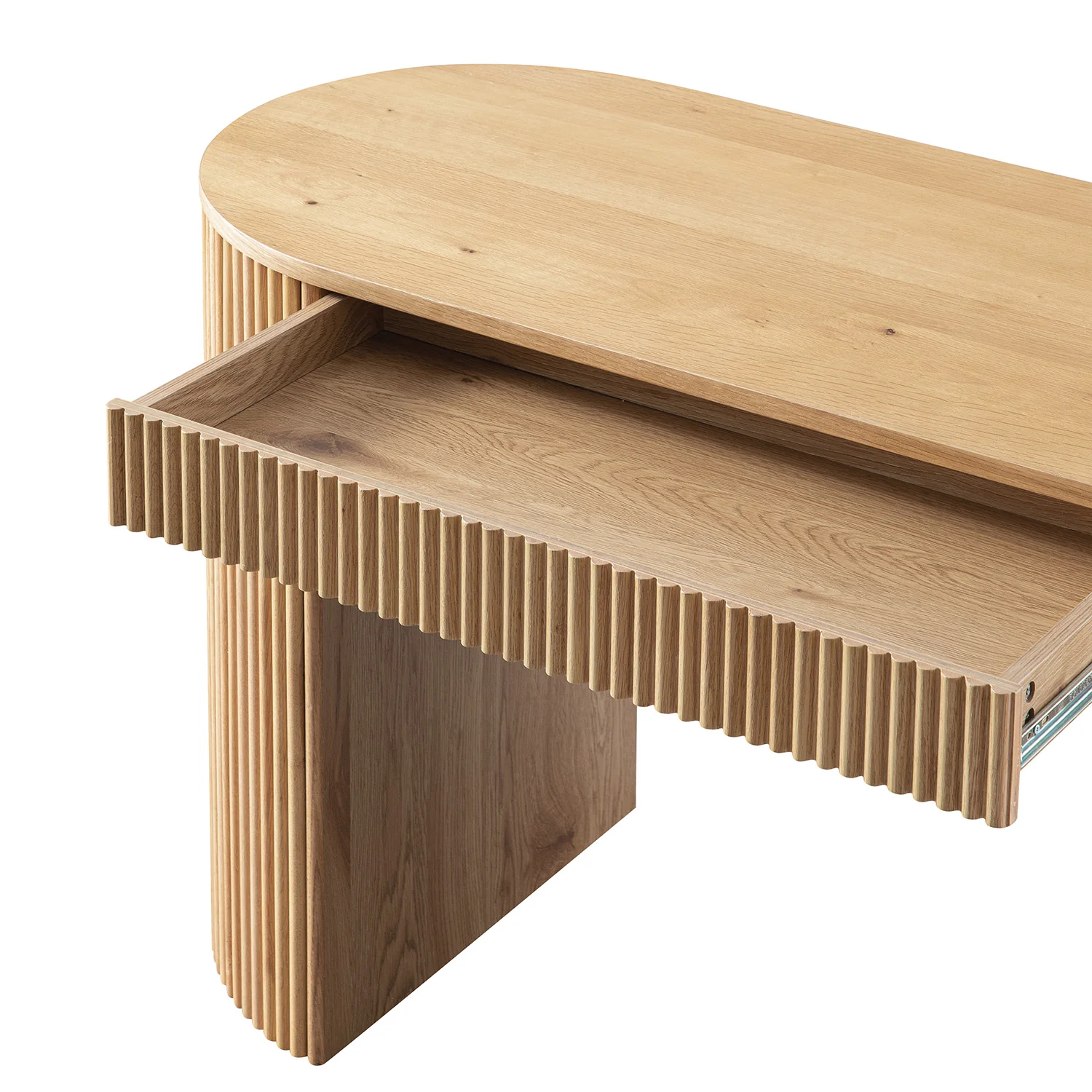 Maru 1-Drawer Writing Desk, Oak - Image 13