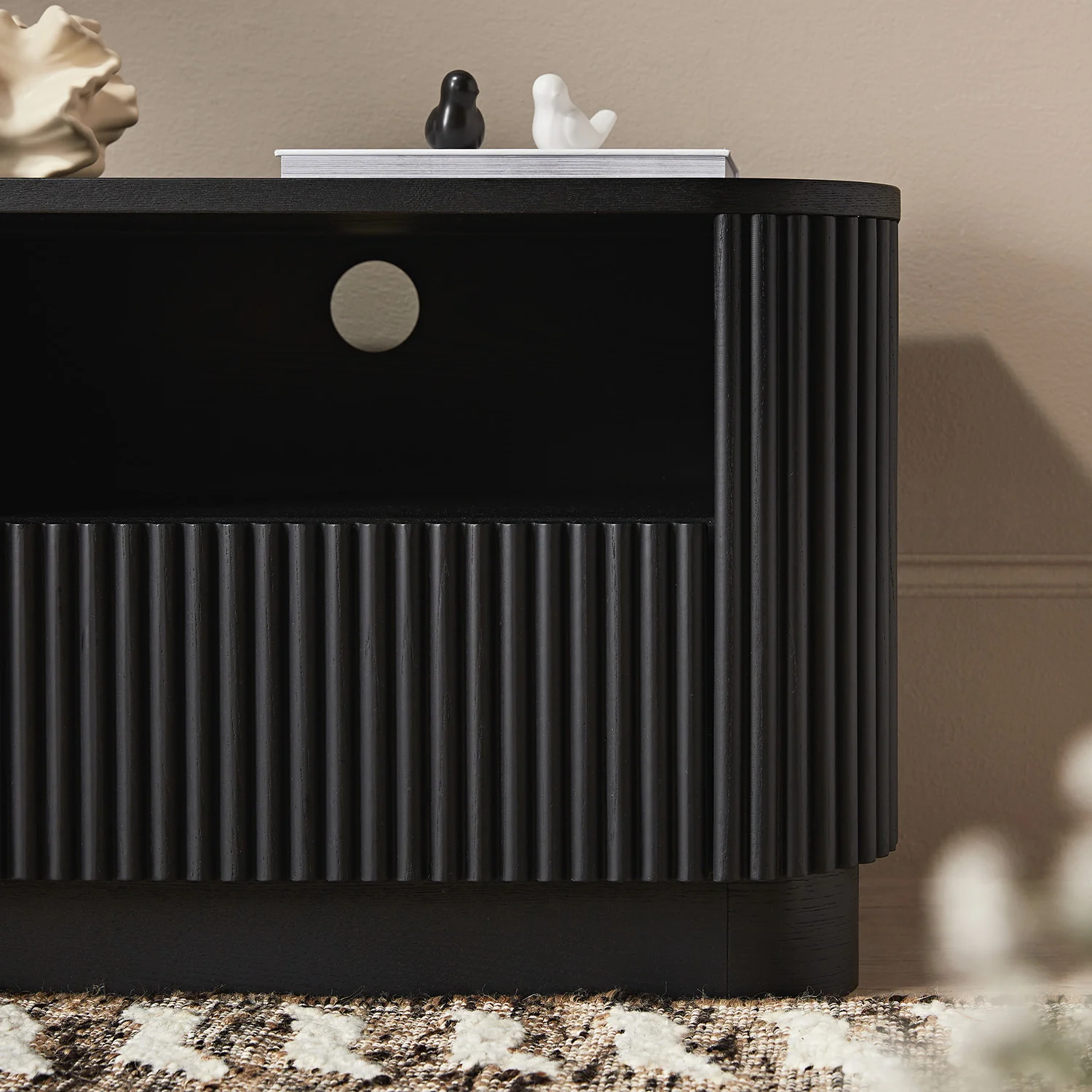 Maru 120cm TV Unit with Drawers, Black - Image 5