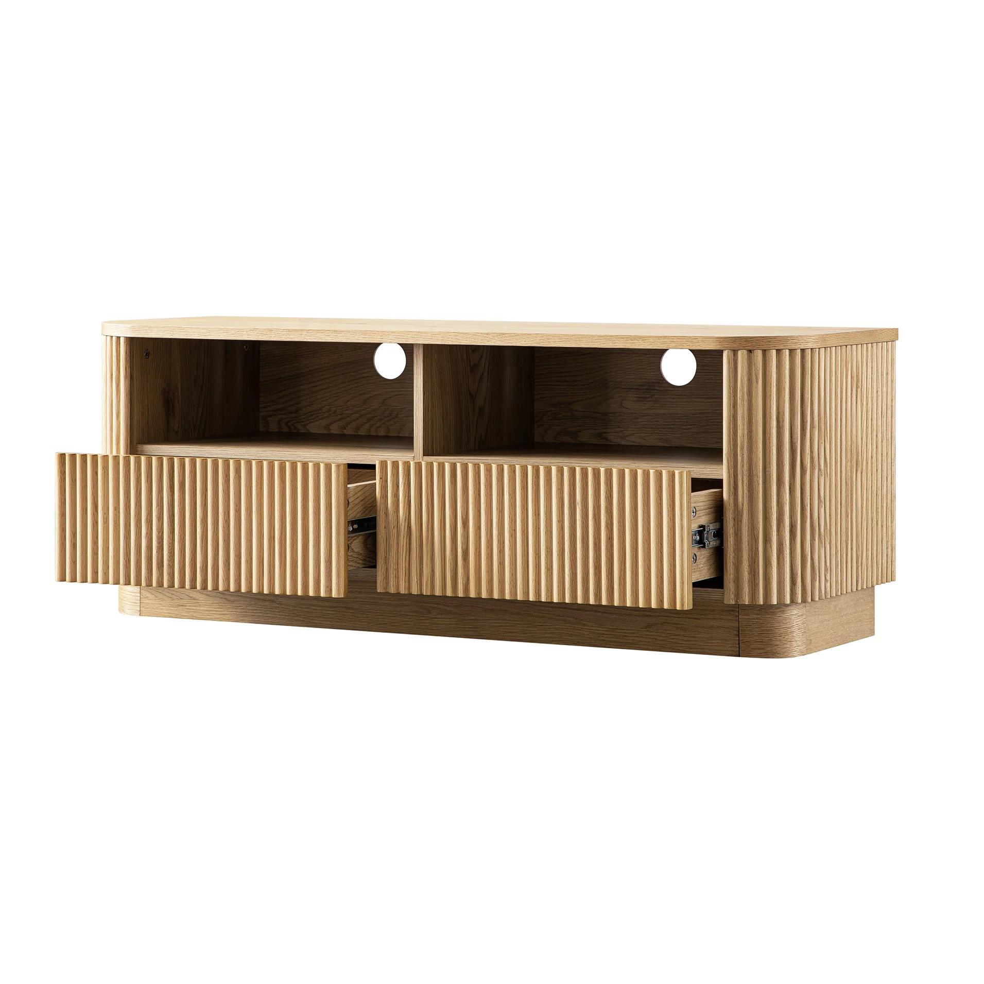 Maru 120cm TV Unit with Drawers, Oak - Image 4