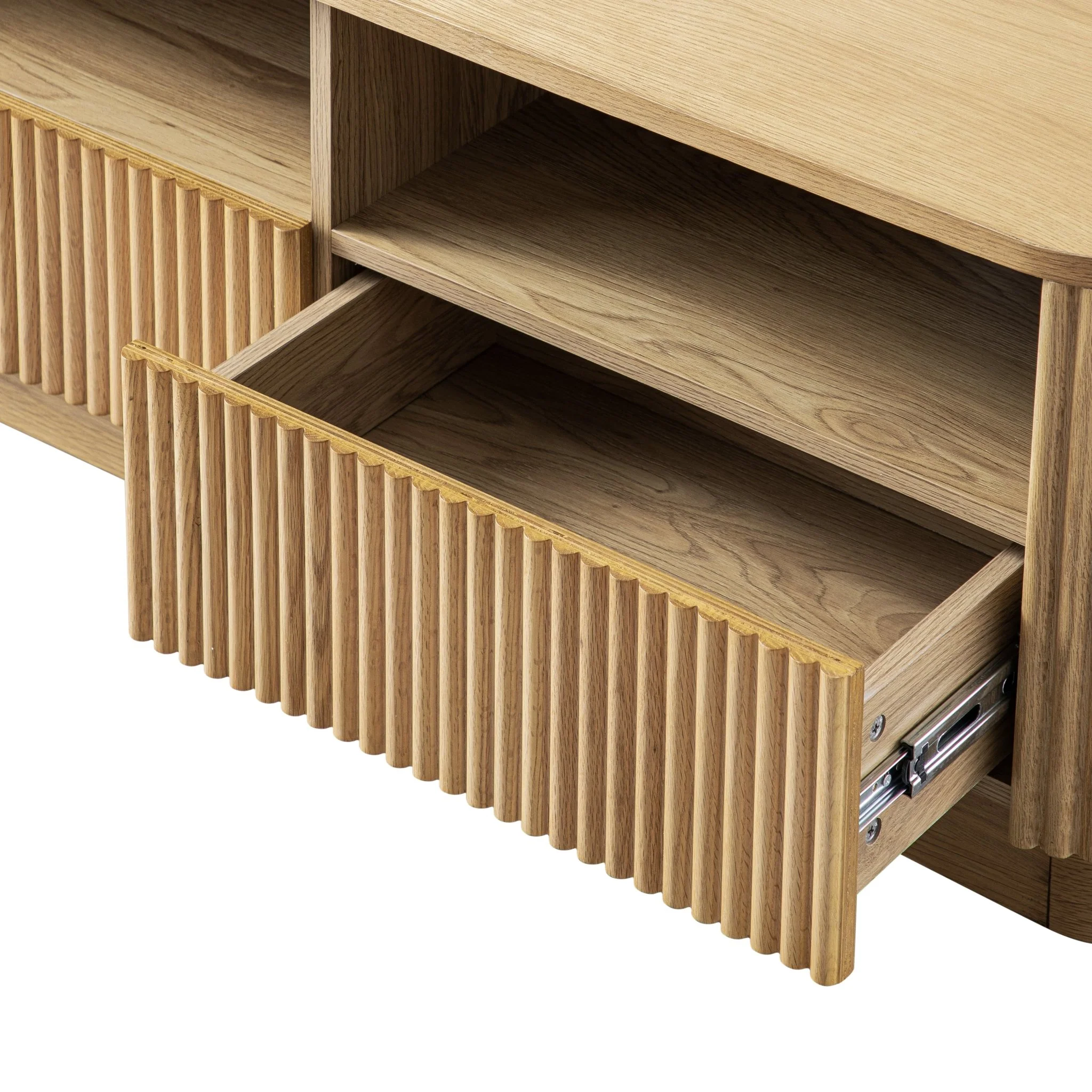 Maru 120cm TV Unit with Drawers, Oak - Image 9