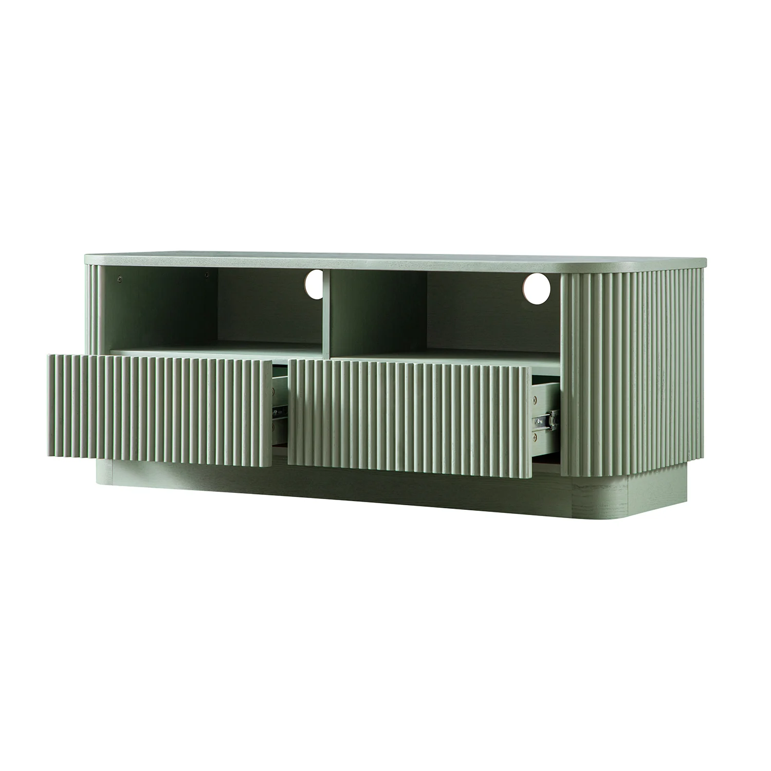 Maru 120cm TV Unit with Drawers, Sage Green - Image 4