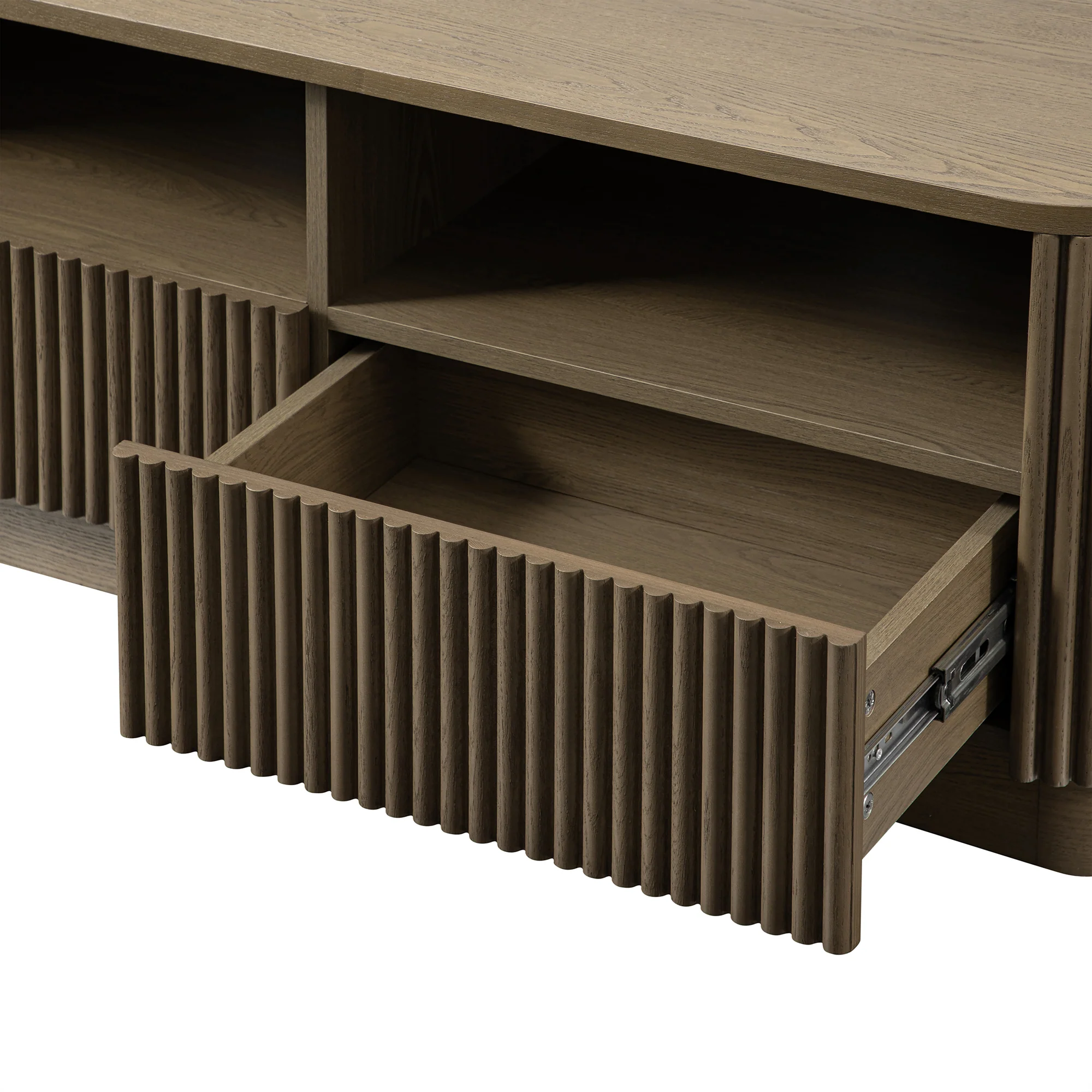 Maru 120cm TV Unit with Drawers, Silver Oak - Image 9
