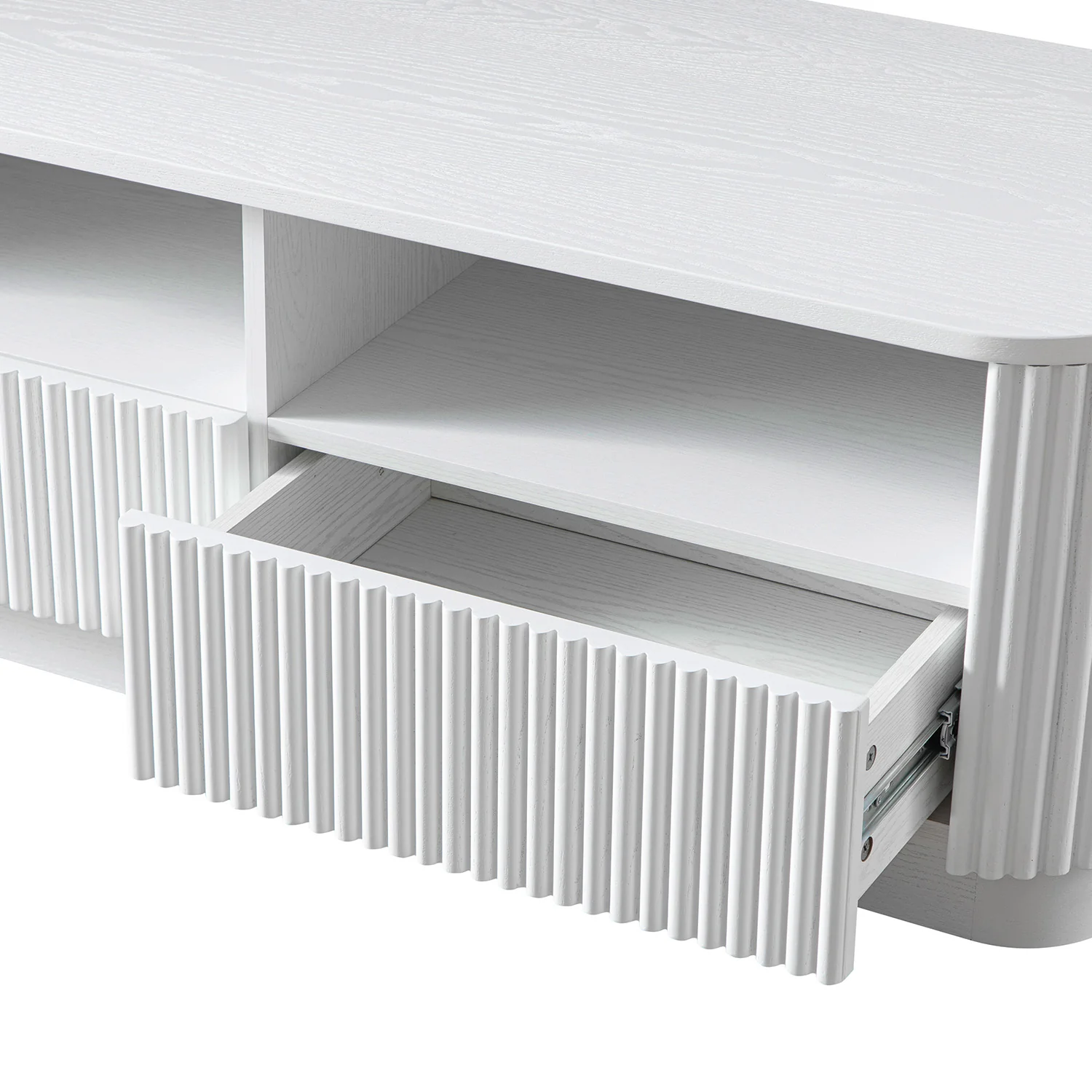Maru 120cm TV Unit with Drawers, Washed White - Image 13