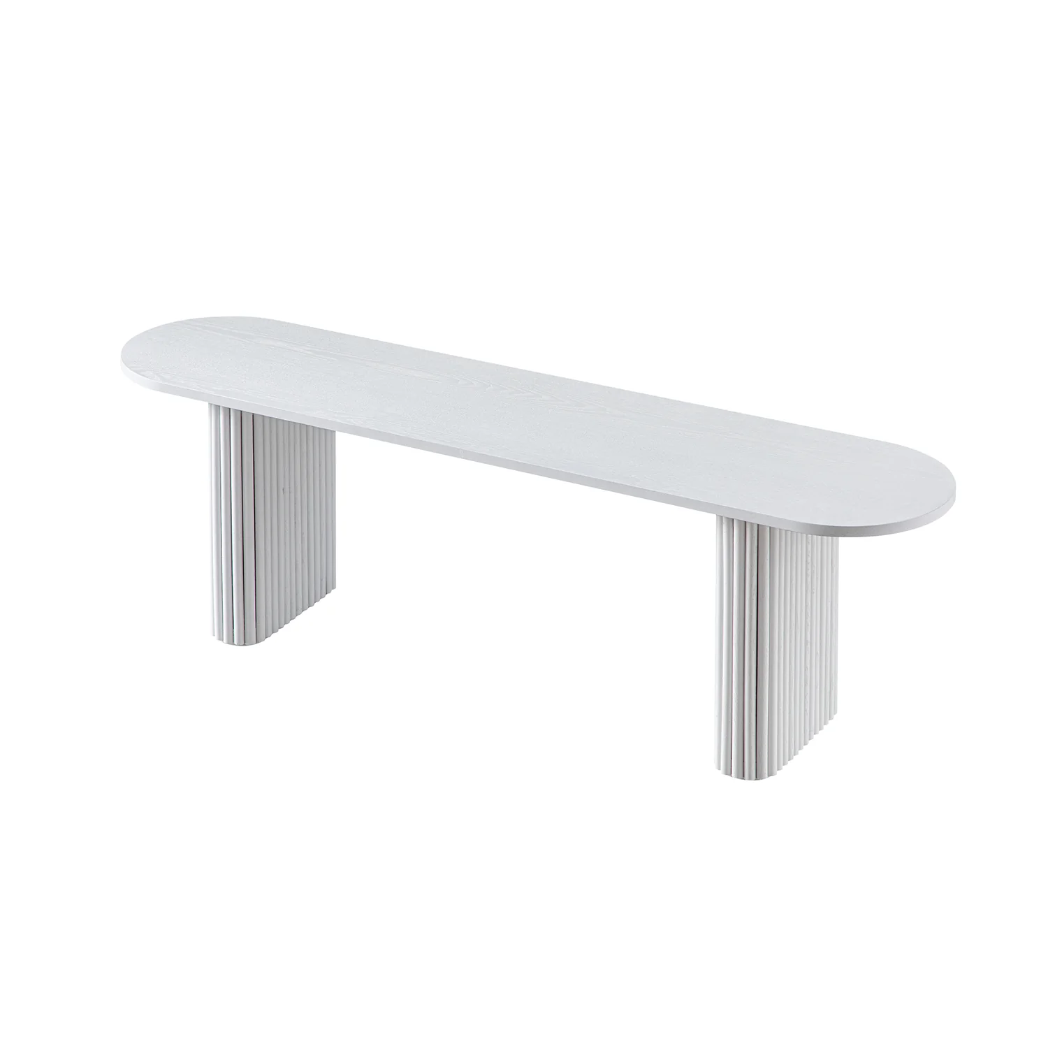 Maru 150cm Dining Bench, Washed White - Image 2