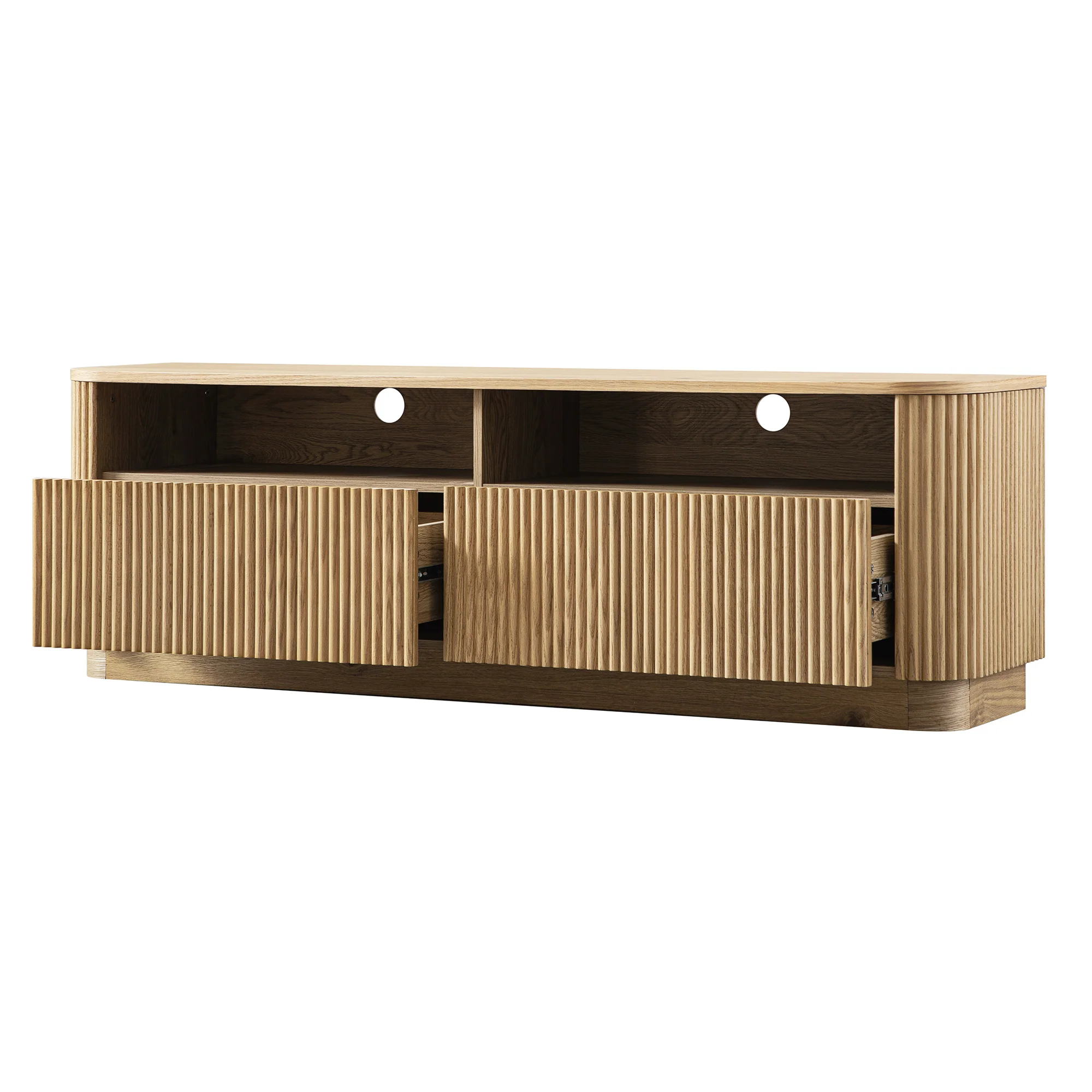 Maru 162cm TV Unit with Drawers, Oak - Image 10