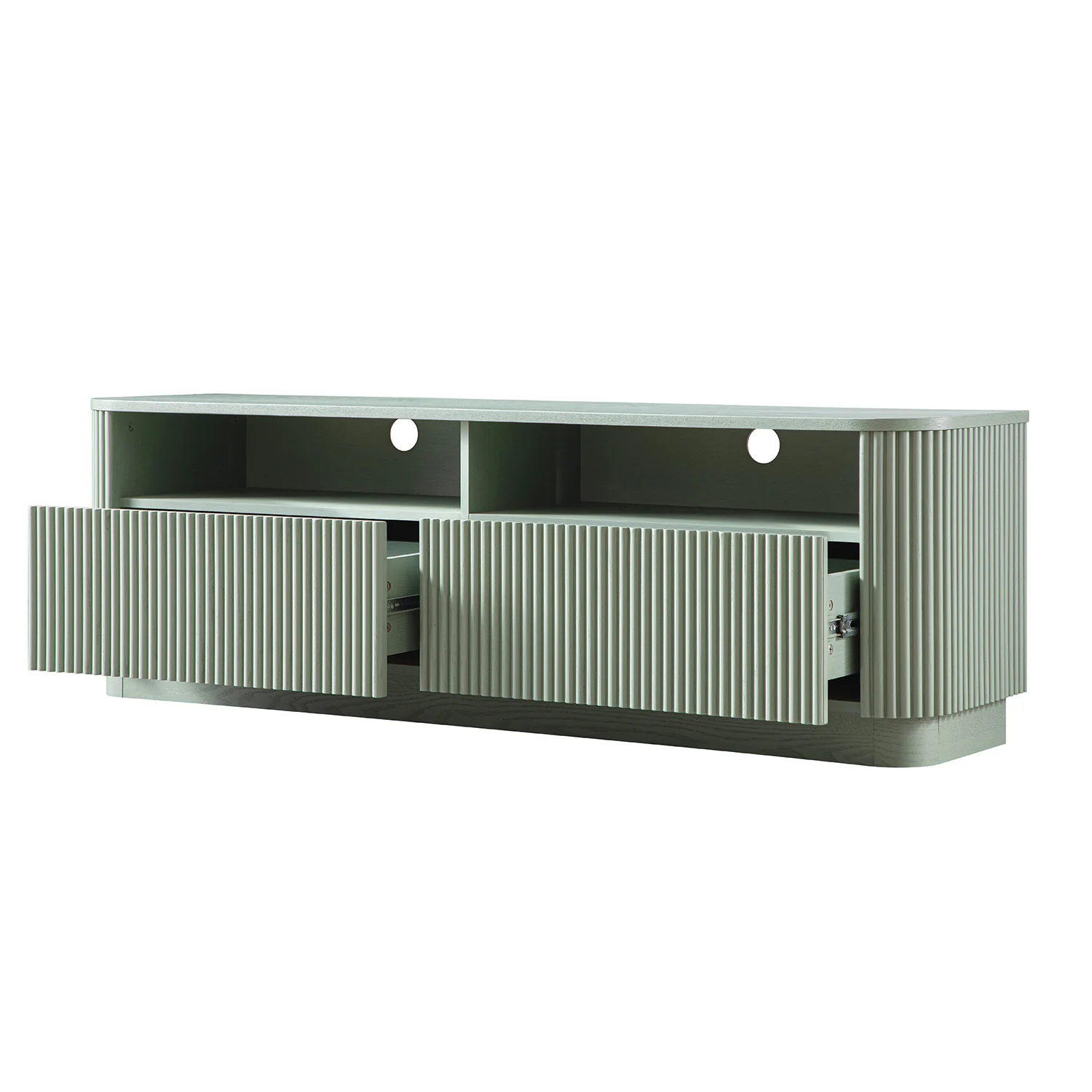 Maru 162cm TV Unit with Drawers, Sage Green - Image 4