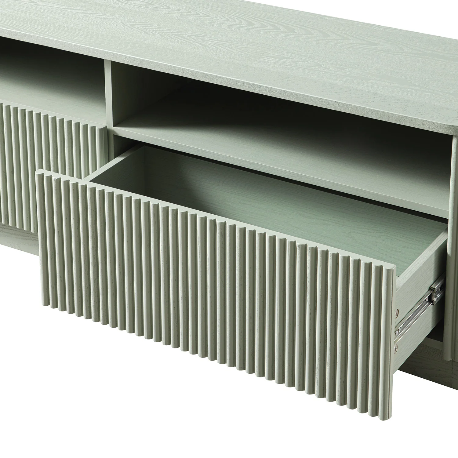 Maru 162cm TV Unit with Drawers, Sage Green - Image 8