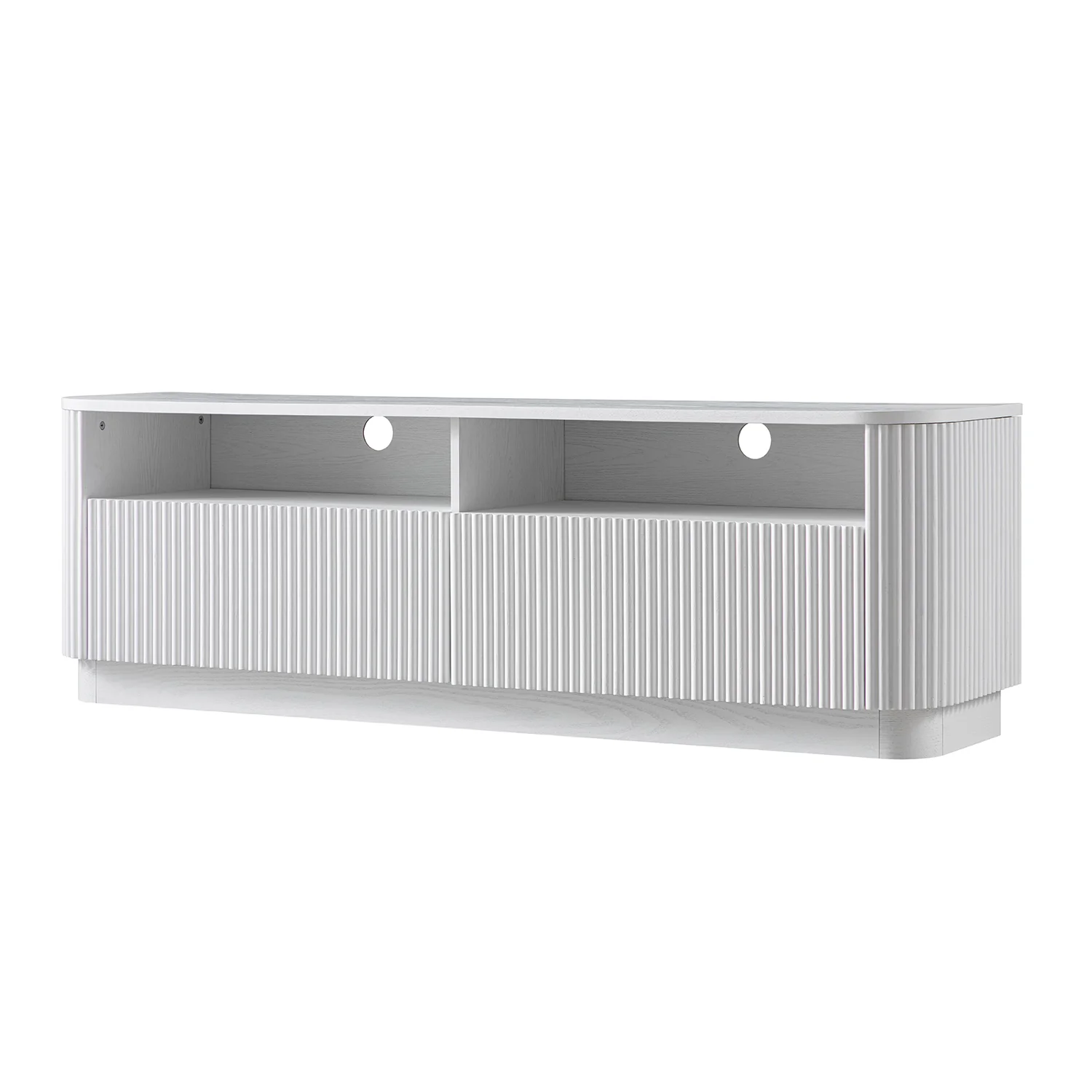 Maru 162cm TV Unit with Drawers, Washed White - Image 2