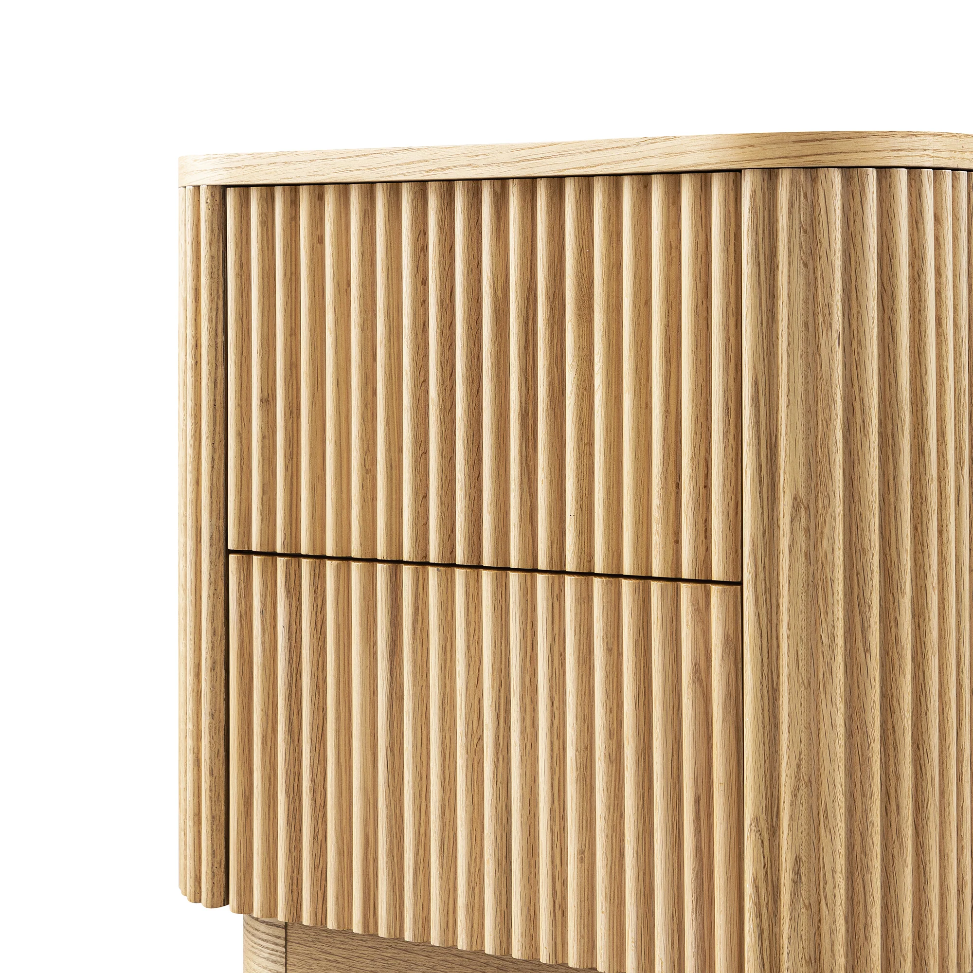 Maru 2-Drawer Bedside Table, Oak - Image 13
