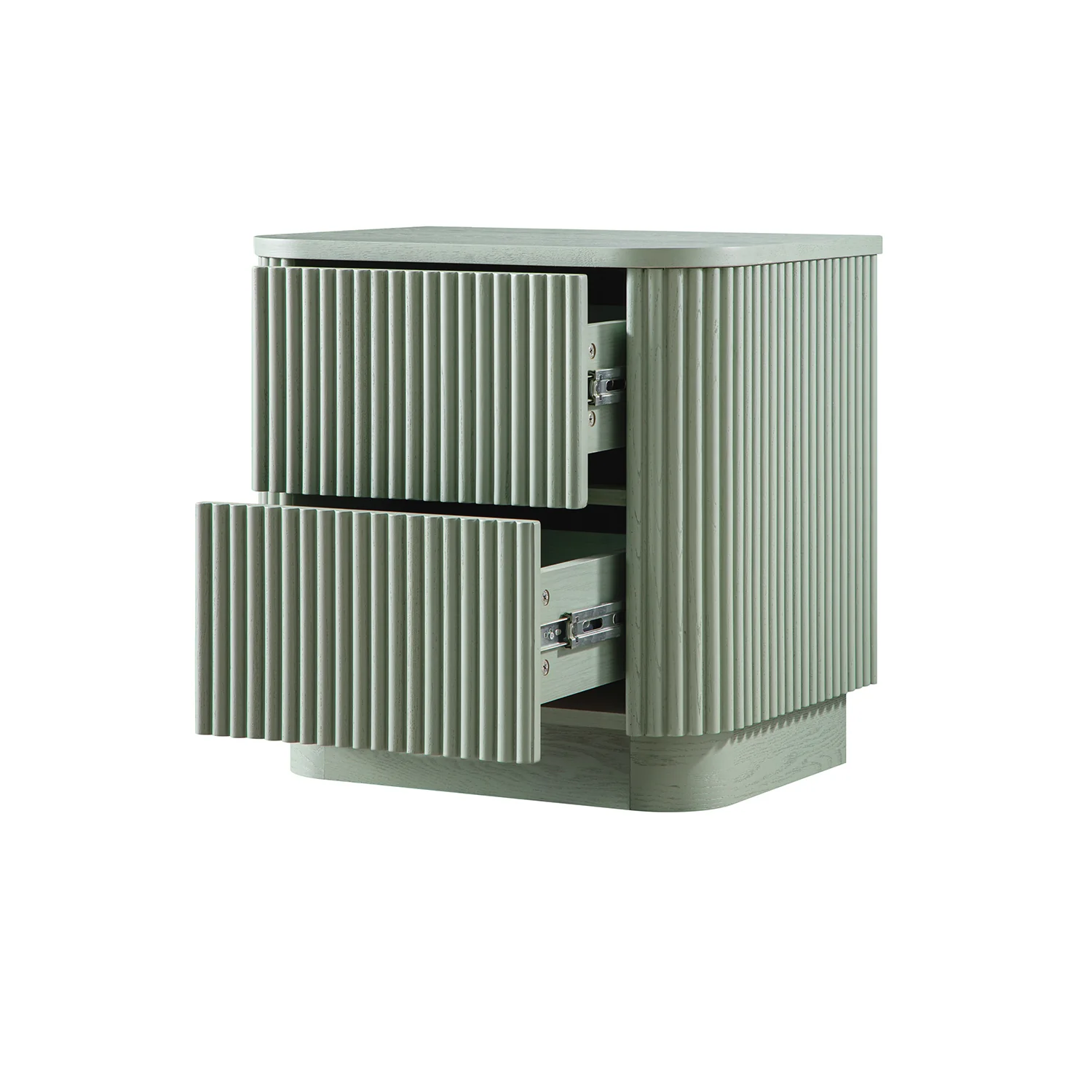 Maru 2-Drawer Bedside Table, Sage Green - Image 9