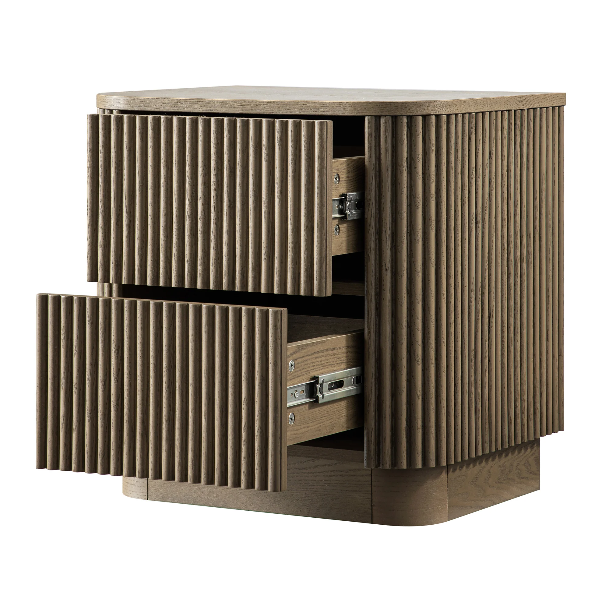 Maru 2-Drawer Bedside Table, Silver Oak - Image 9