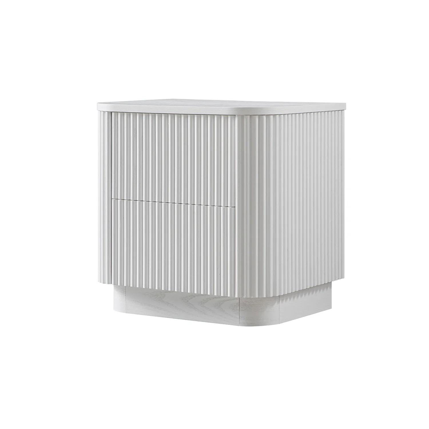 Maru 2-Drawer Bedside Table, Washed White - Image 8