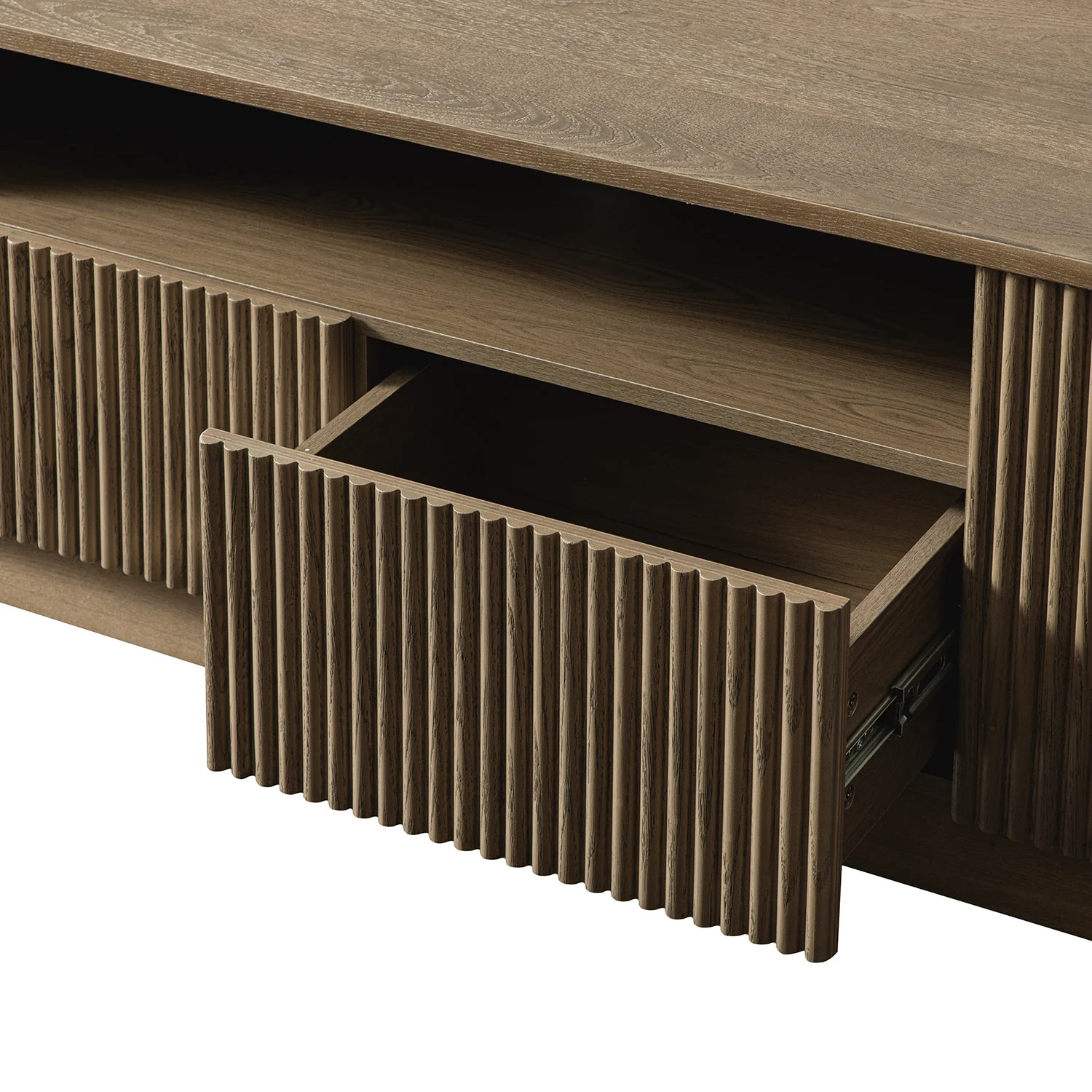 Maru 200cm Wide TV Unit with Drawers, Silver Oak - Image 15