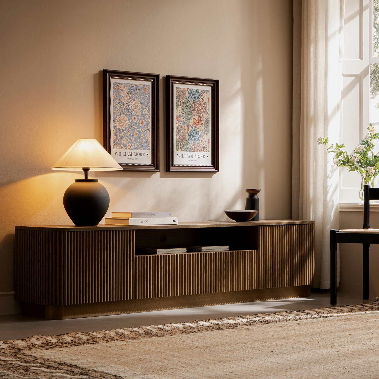 Maru 200cm Wide TV Unit with Drawers, Silver Oak - Image 3