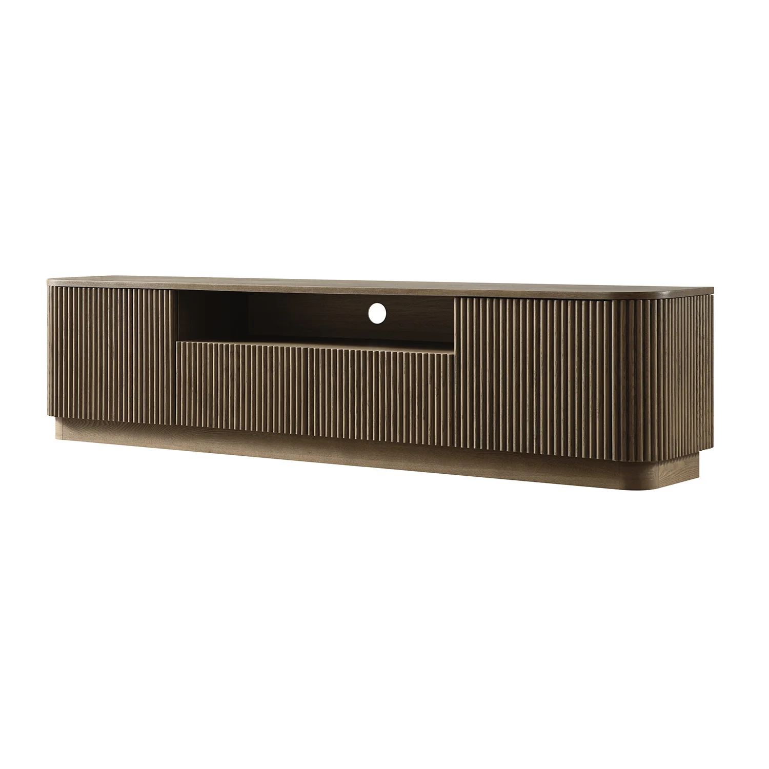 Maru 200cm Wide TV Unit with Drawers, Silver Oak - Image 8