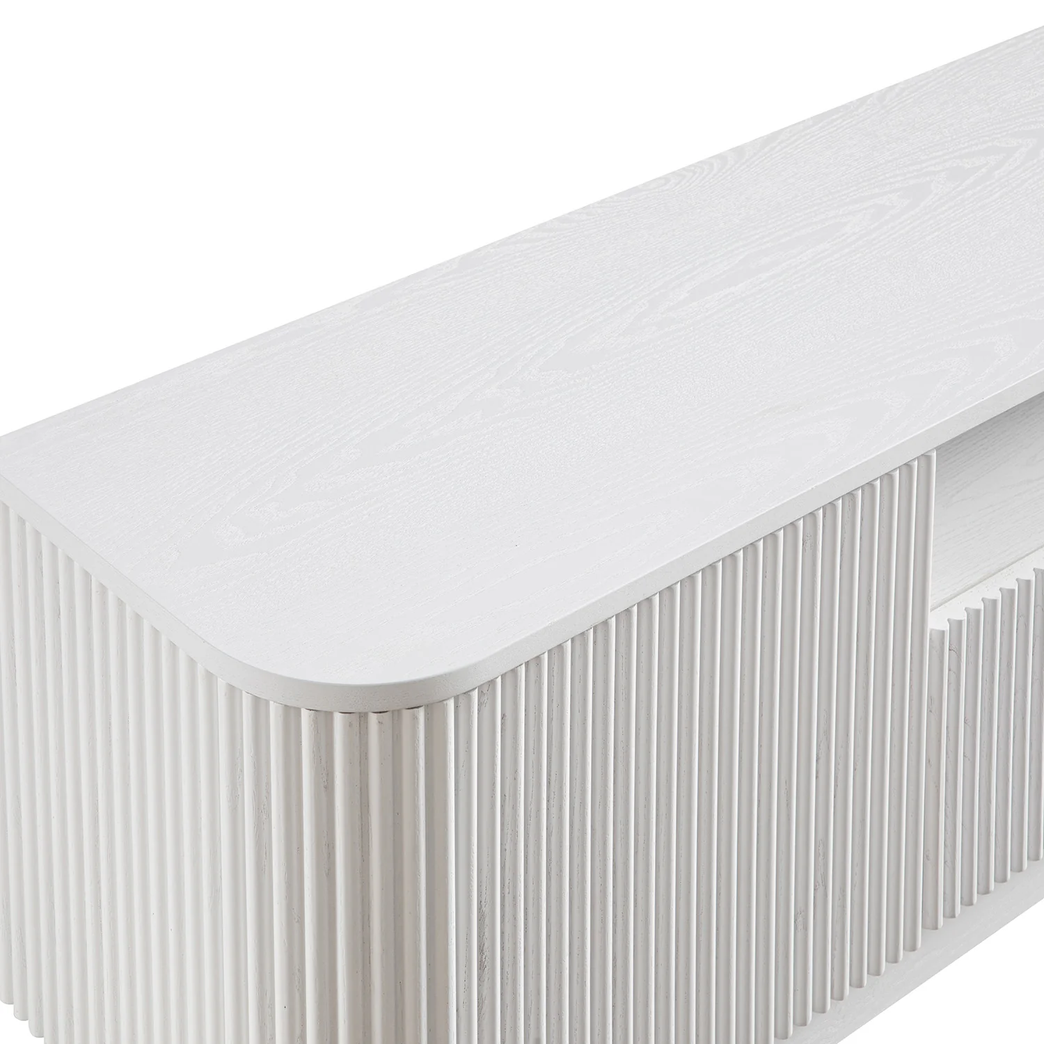 Maru 200cm Wide TV Unit with Drawers, Washed White - Image 17