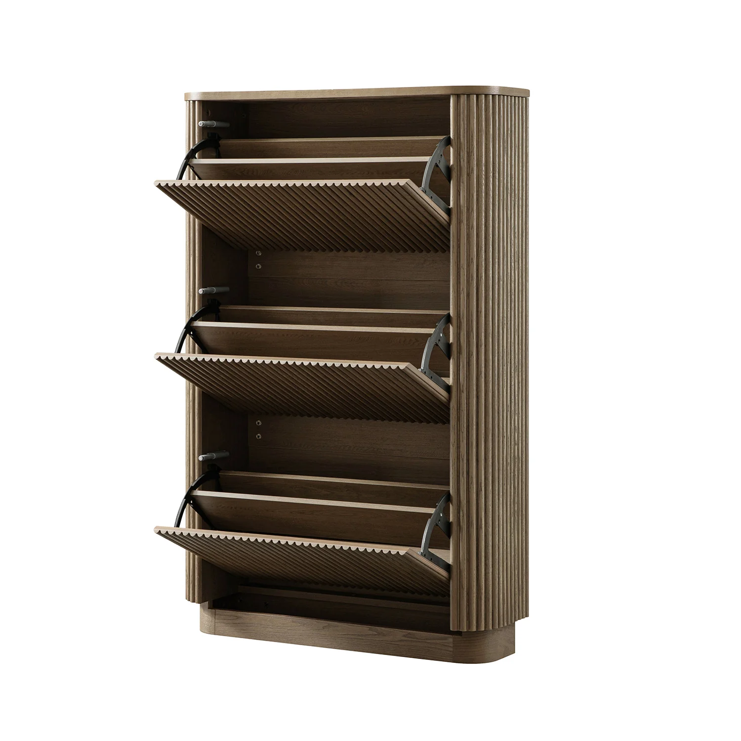 Maru 3-Door Shoe Storage Cabinet, Silver Oak - Image 10