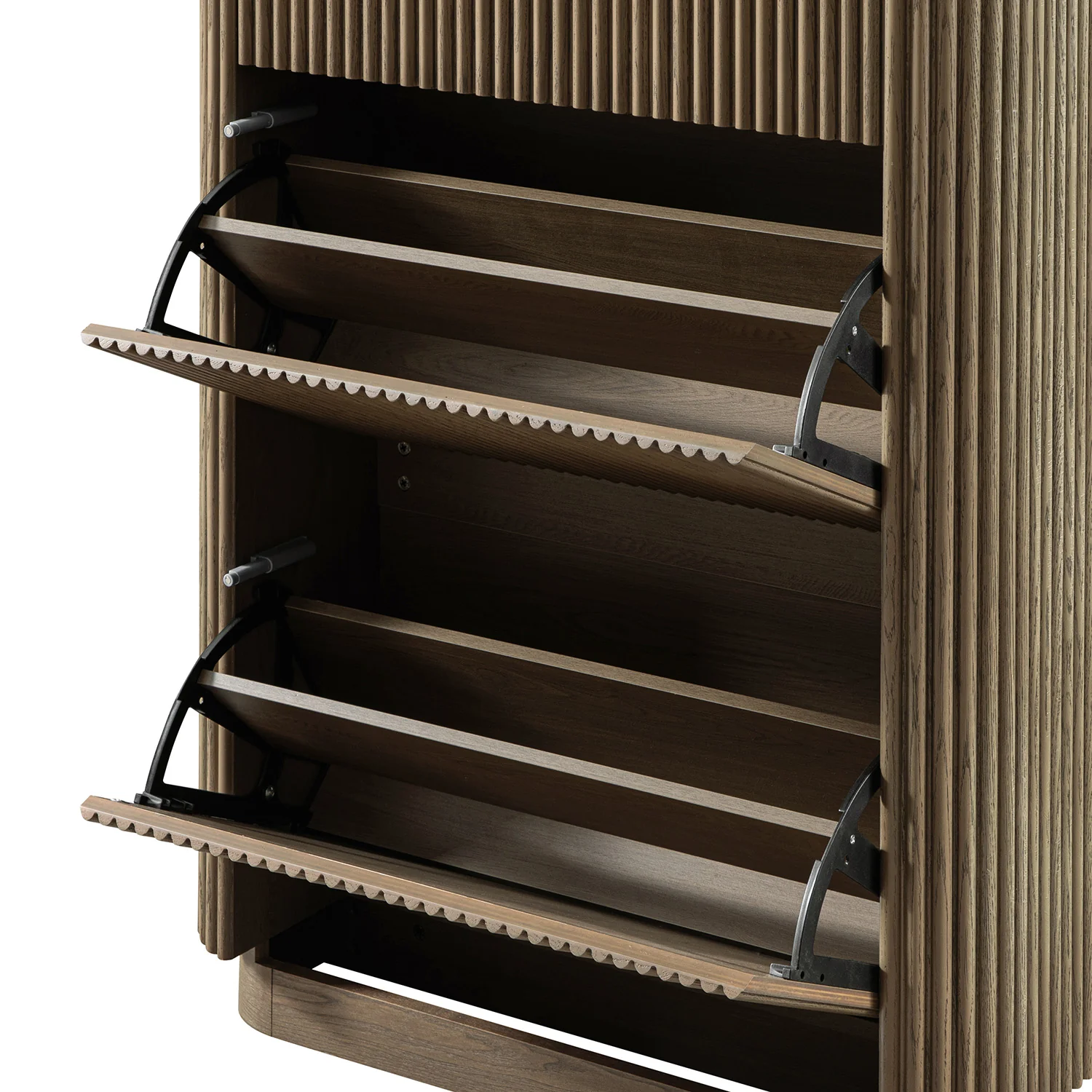 Maru 3-Door Shoe Storage Cabinet, Silver Oak - Image 14