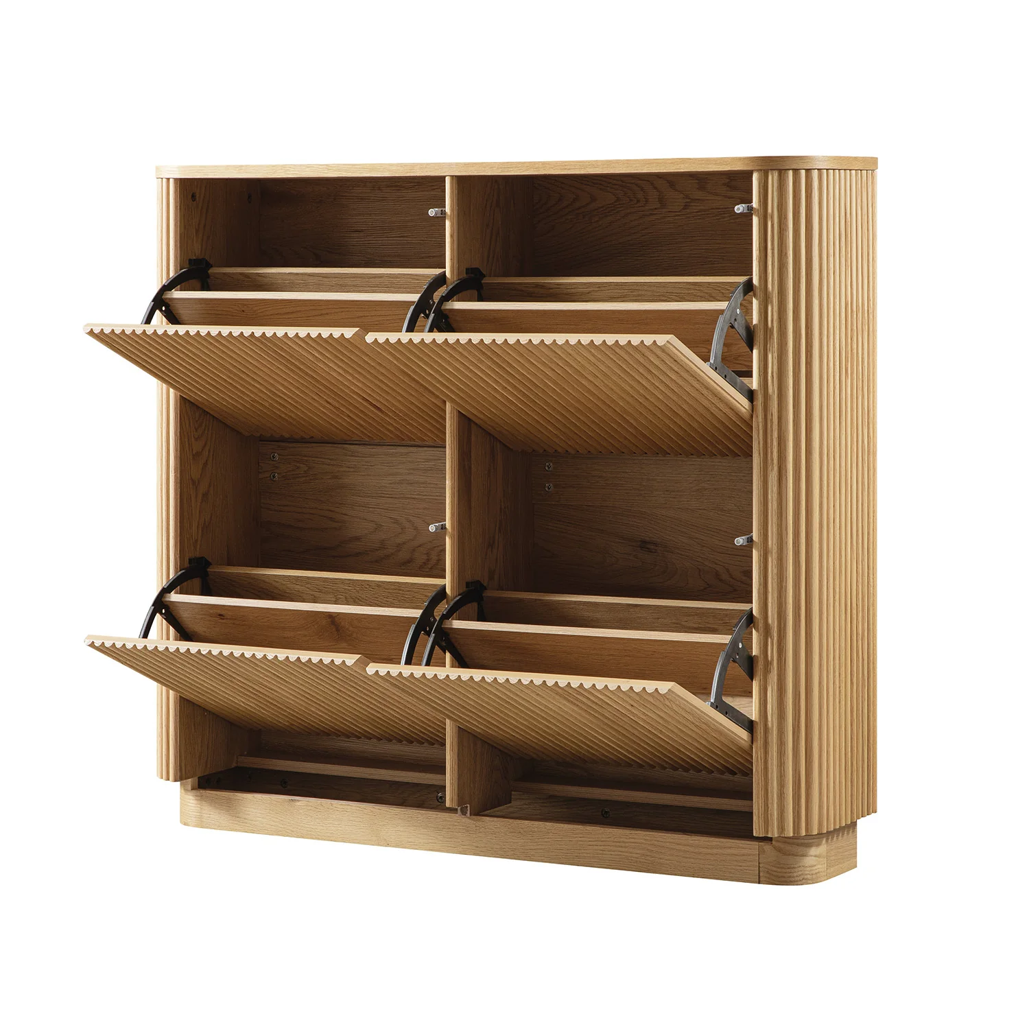Maru 4-Door Shoe Storage Cabinet, Oak - Image 10
