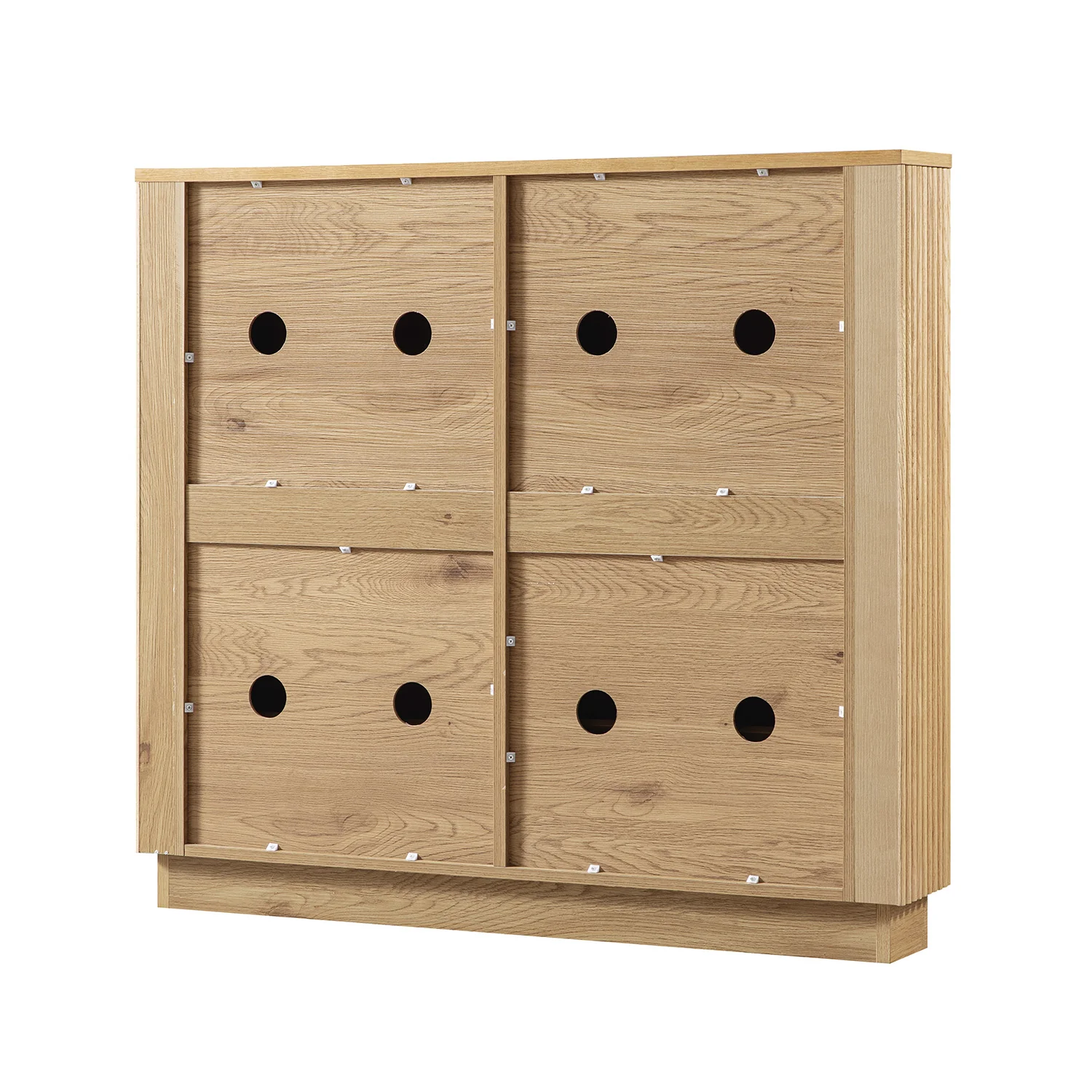 Maru 4-Door Shoe Storage Cabinet, Oak - Image 12