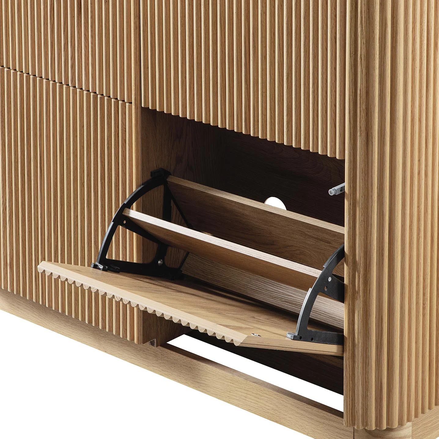 Maru 4-Door Shoe Storage Cabinet, Oak - Image 14