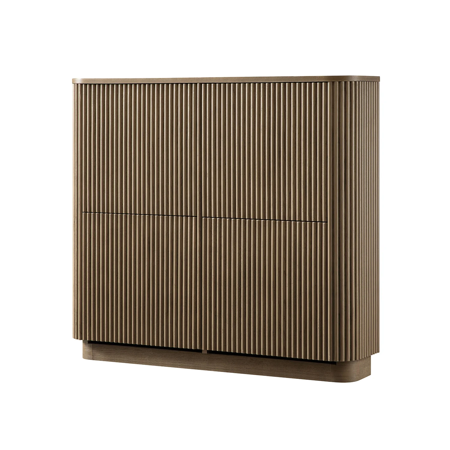 Maru 4-Door Shoe Storage Cabinet, Silver Oak - Image 10