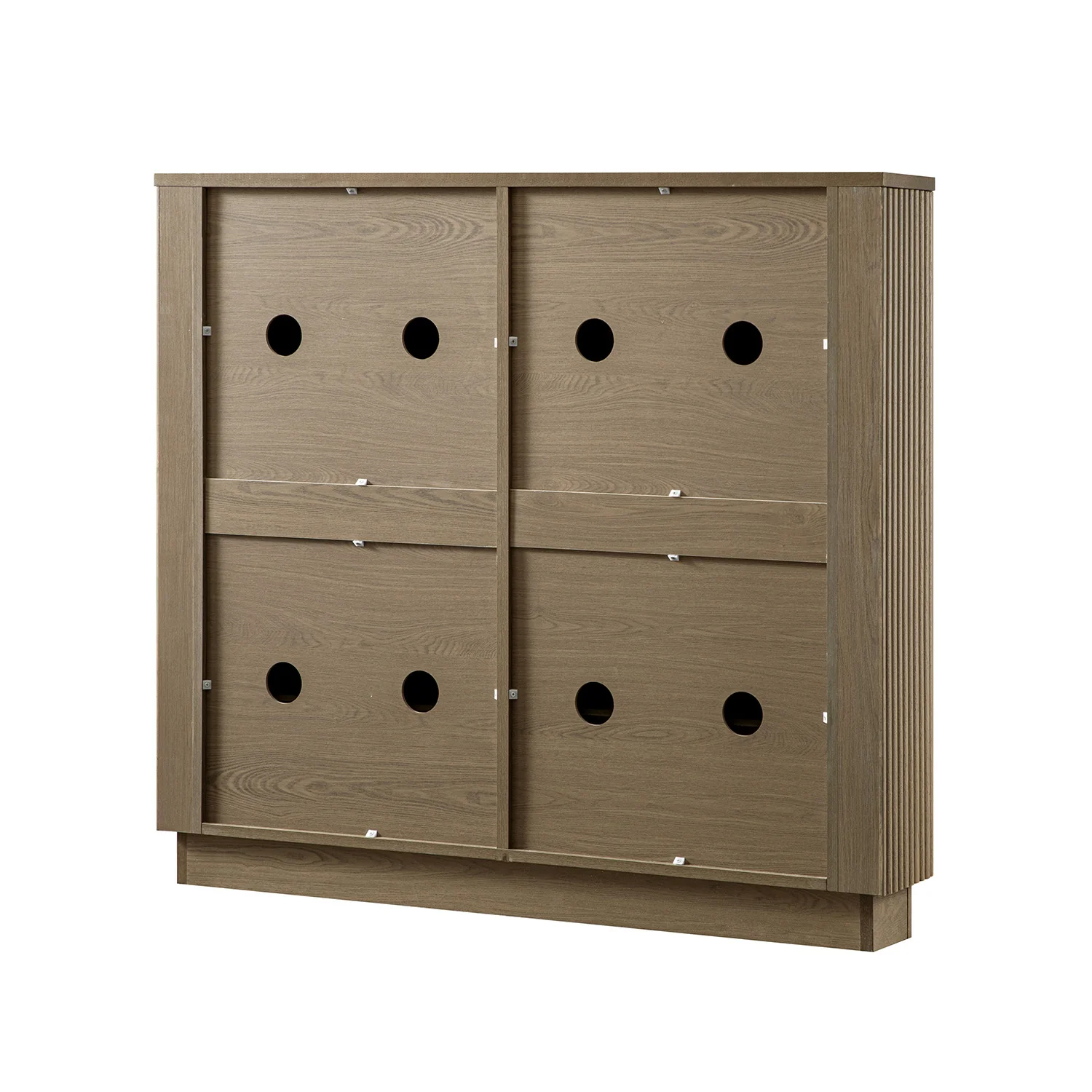 Maru 4-Door Shoe Storage Cabinet, Silver Oak - Image 12