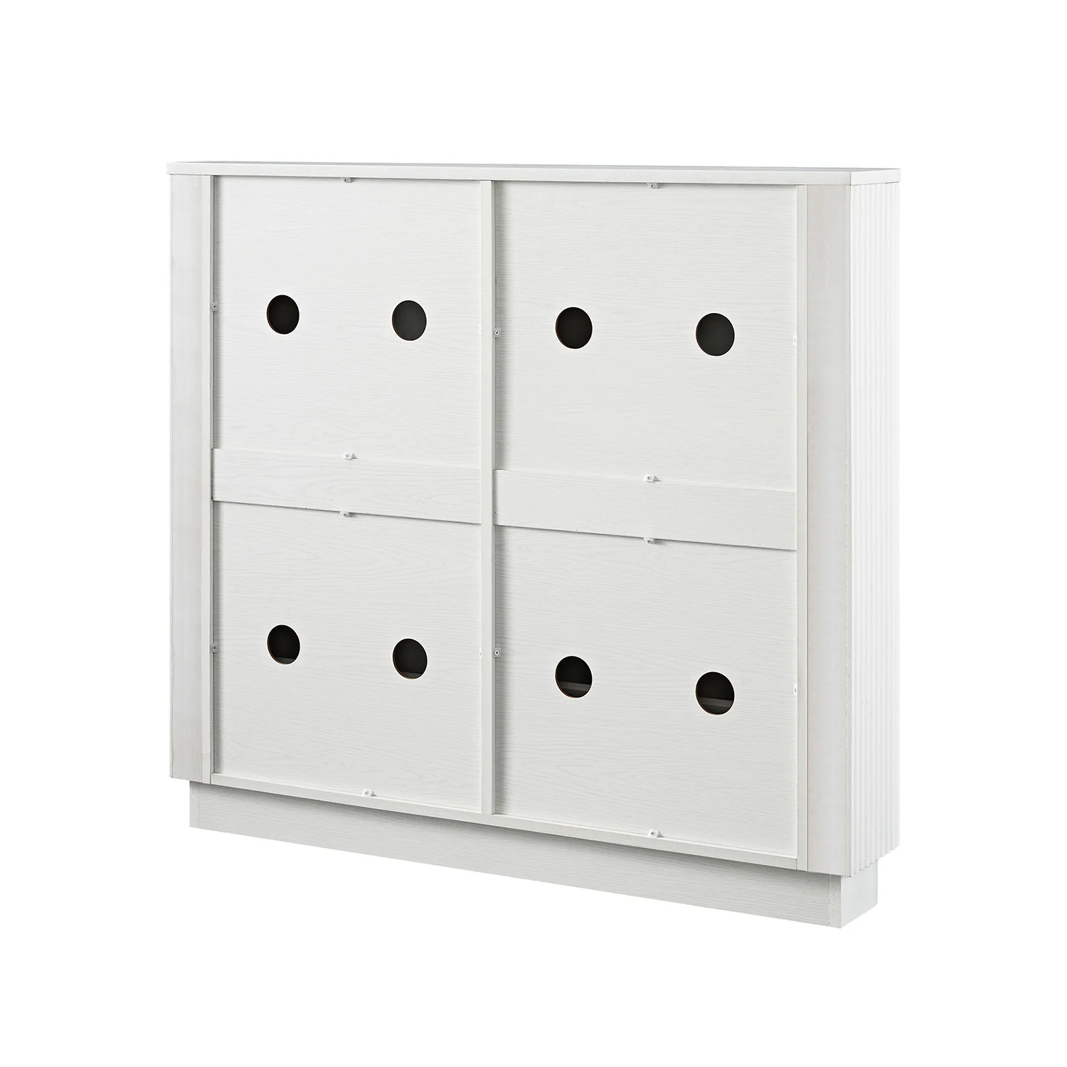 Maru 4-Door Shoe Storage Cabinet, Washed White - Image 12