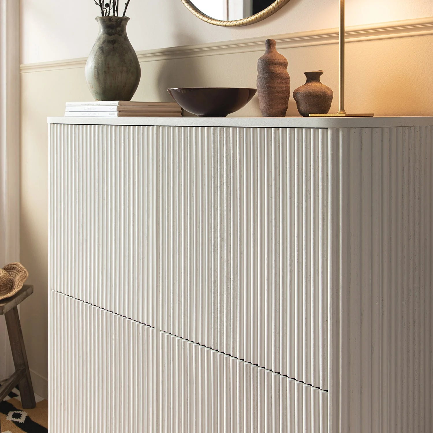 Maru 4-Door Shoe Storage Cabinet, Washed White - Image 6