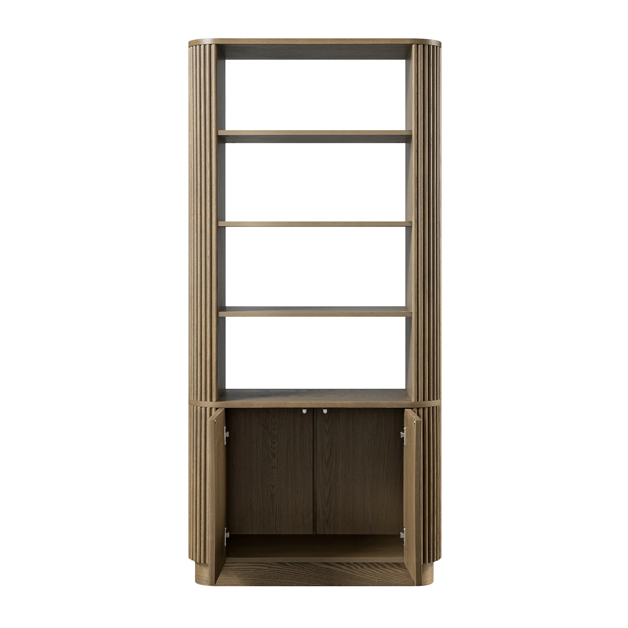 Maru Bookcase with Cabinet, Silver Oak - Image 10