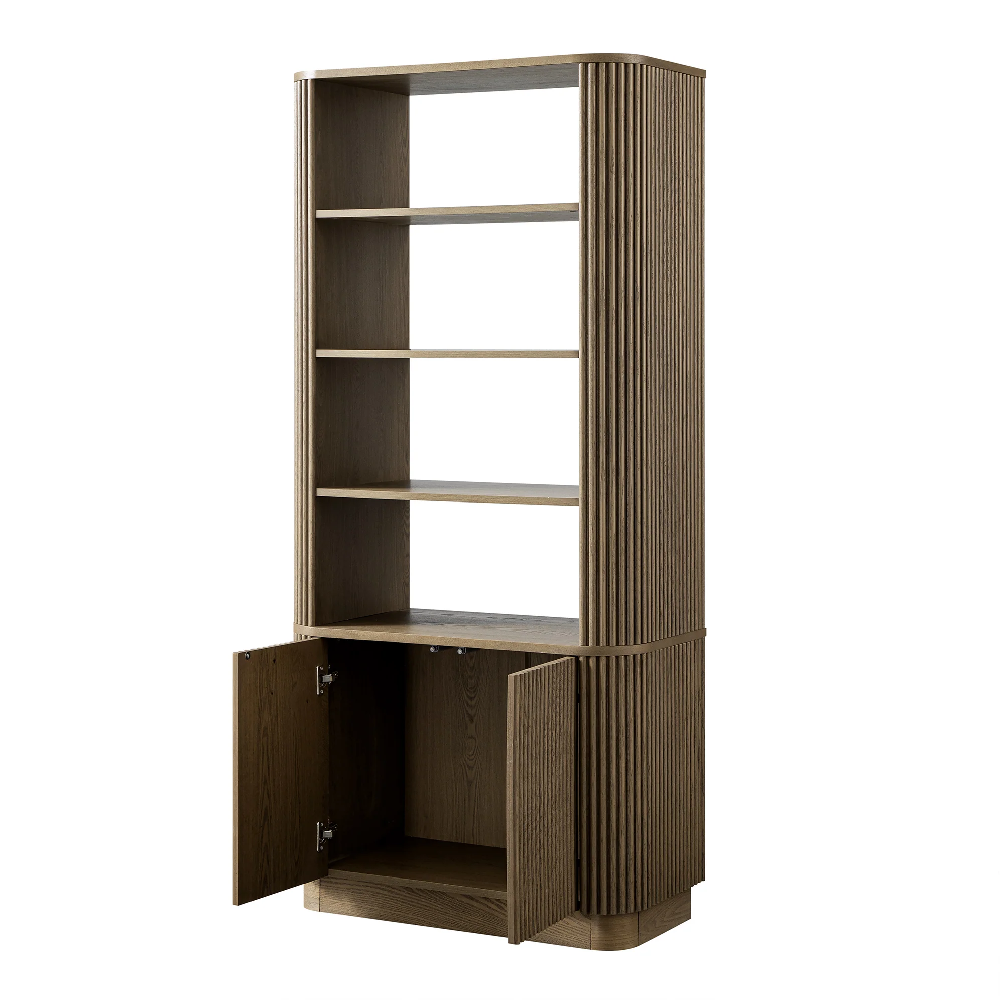 Maru Bookcase with Cabinet, Silver Oak - Image 11