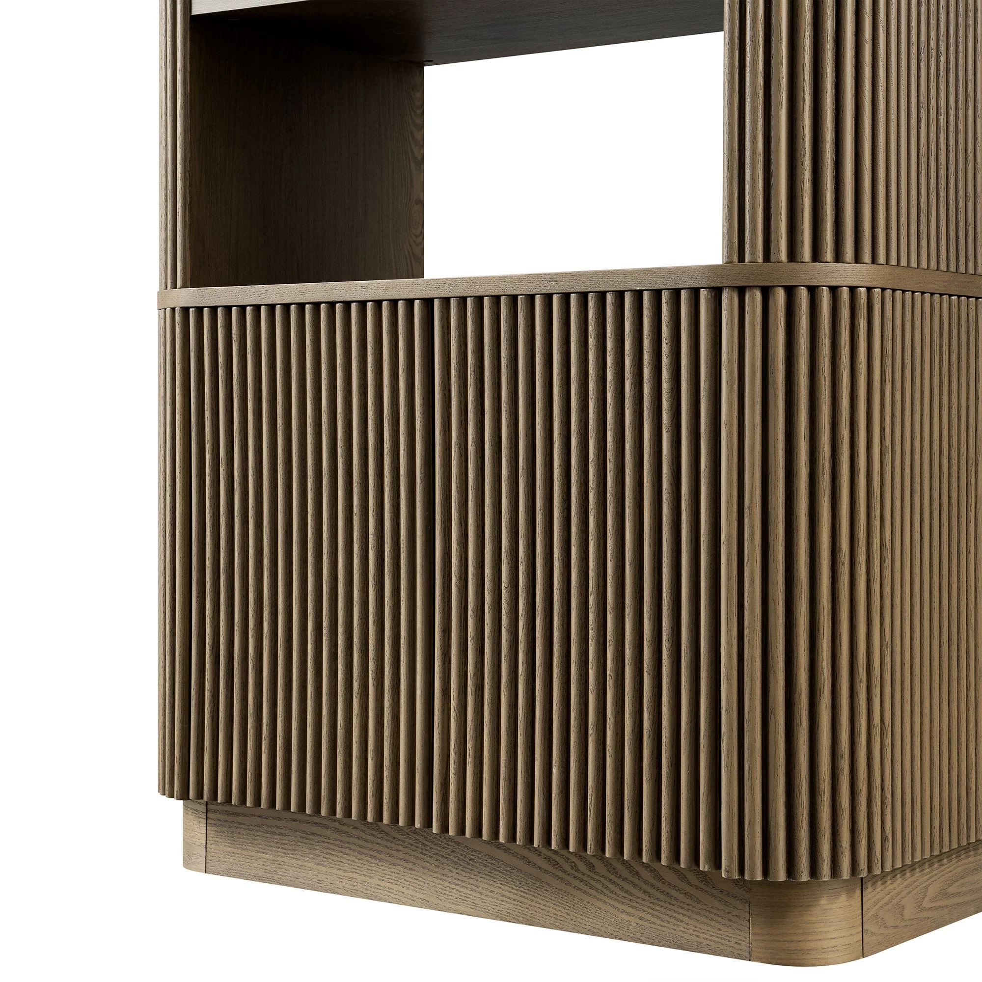 Maru Bookcase with Cabinet, Silver Oak - Image 15