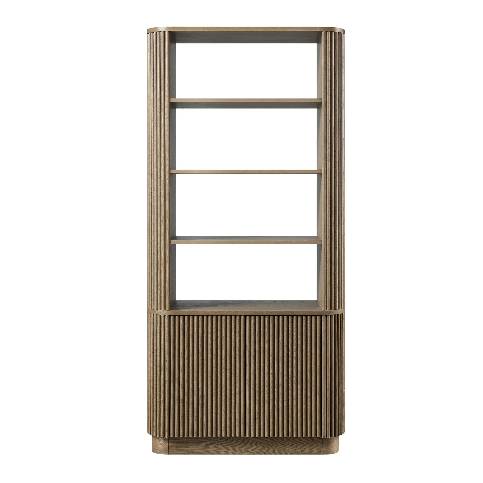 Maru Bookcase with Cabinet, Silver Oak - Image 7