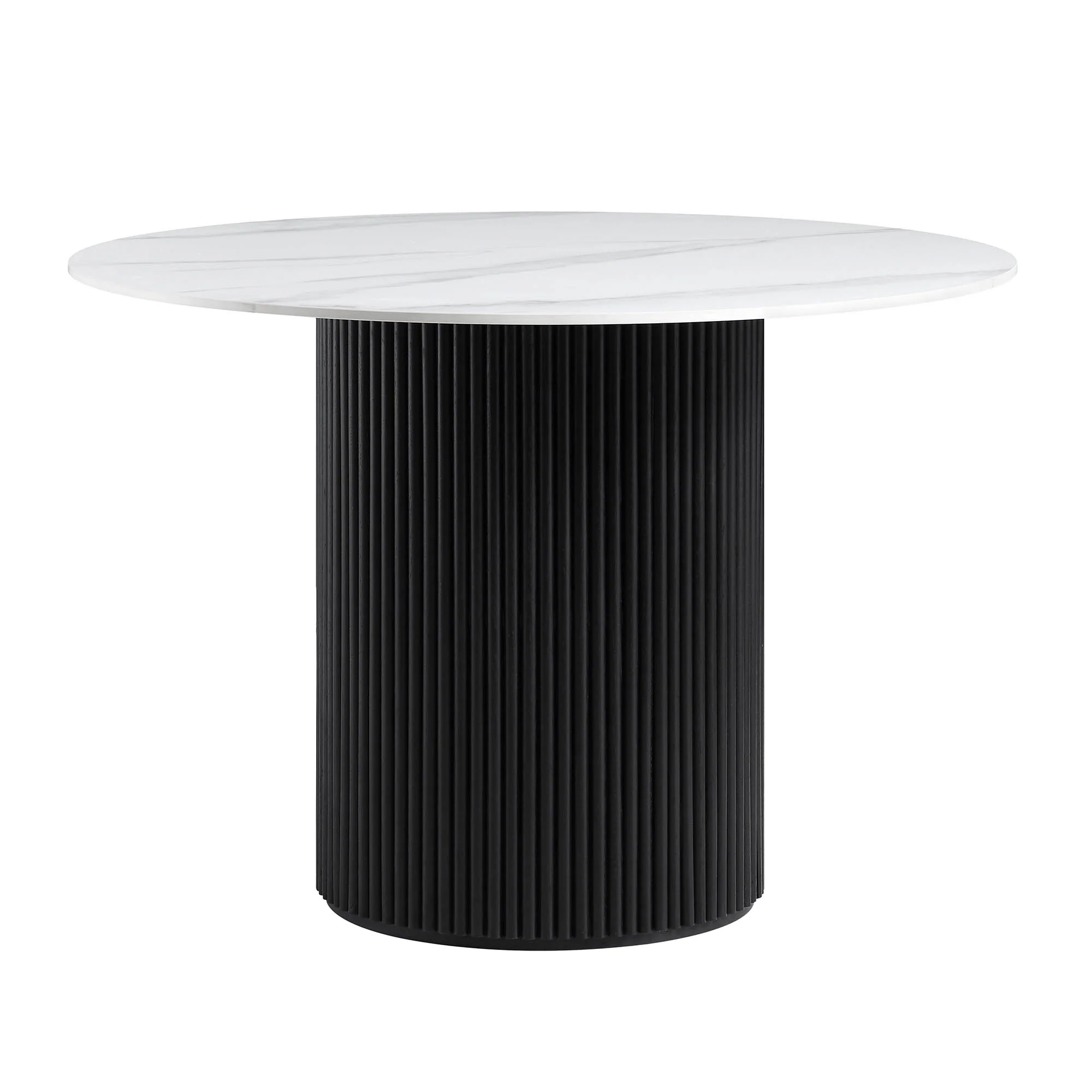 Maru Ceramic Top Black Pedestal Round Dining Table - Image 3