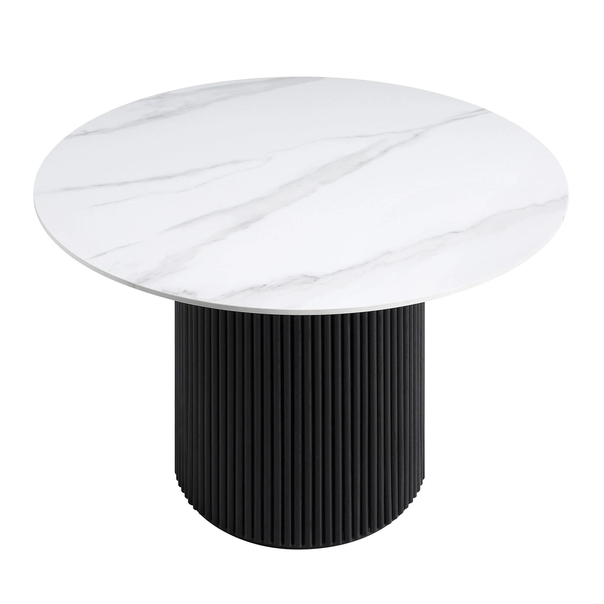 Maru Ceramic Top Black Pedestal Round Dining Table - Image 4