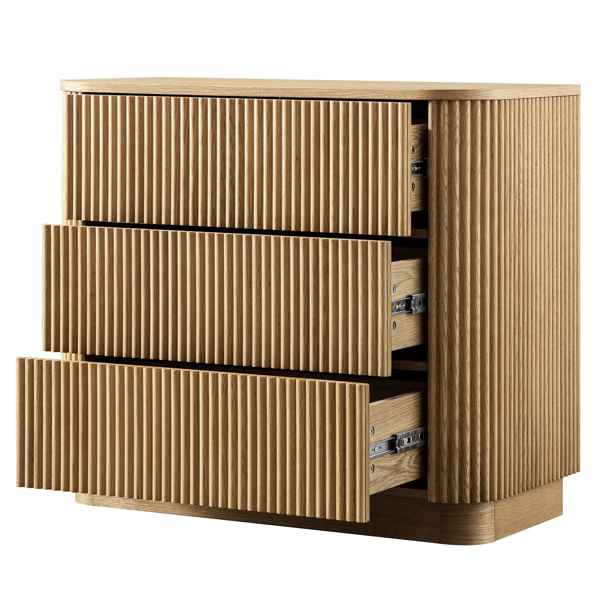 Maru Chest of 3 Drawers, Oak - Image 11