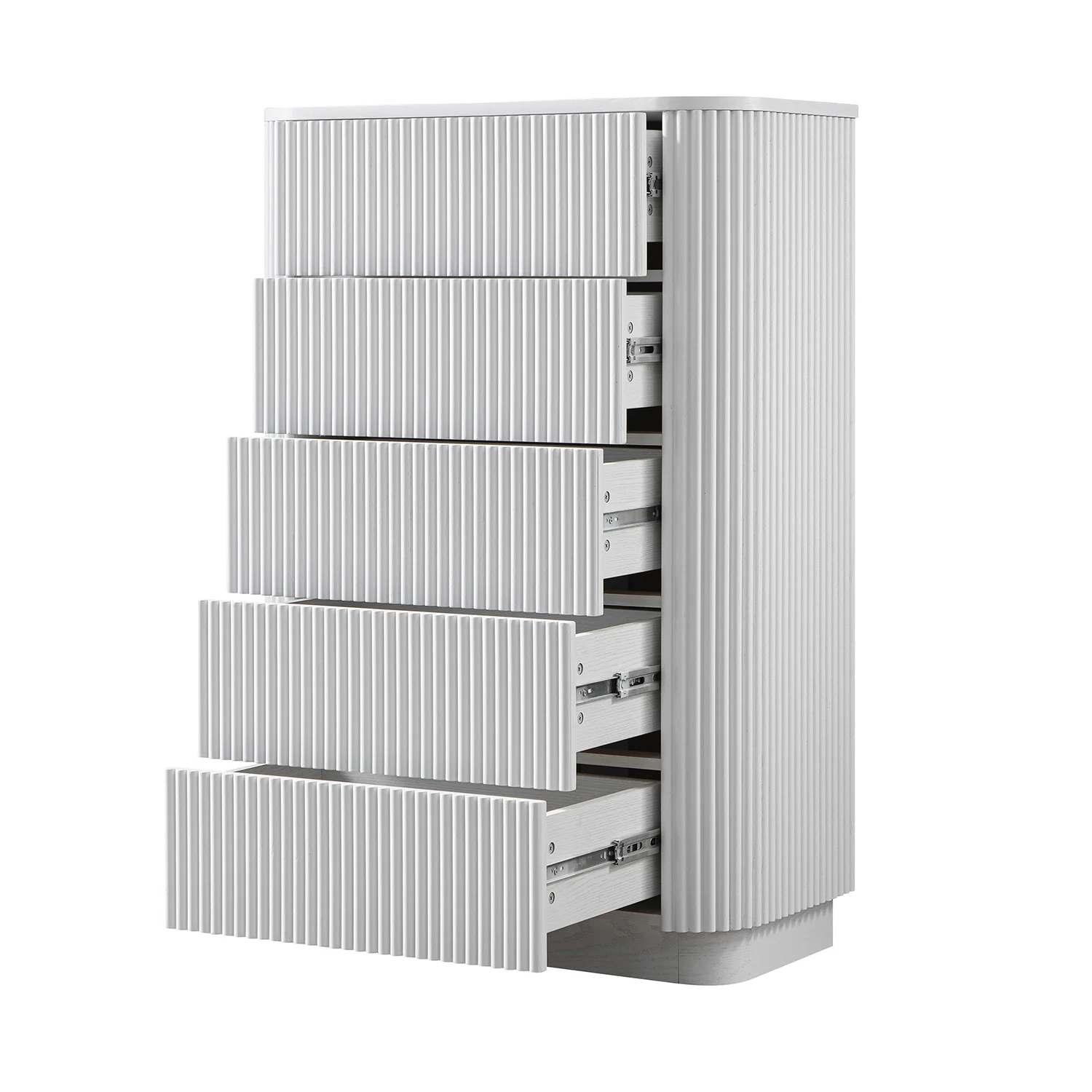 Maru Chest of 5 Drawers, Washed White - Image 9