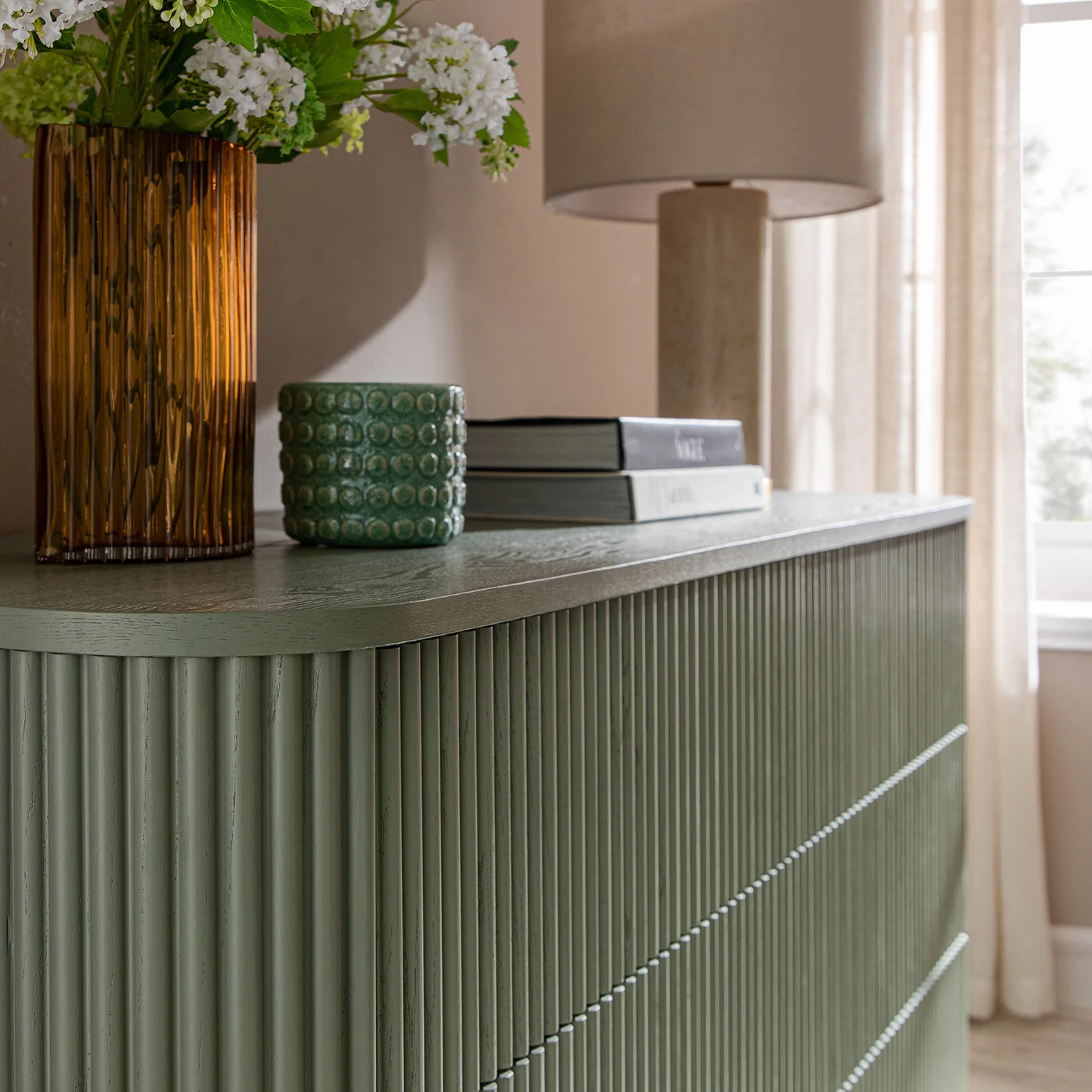 Maru Chest of 6 Drawers, Sage Green - Image 4