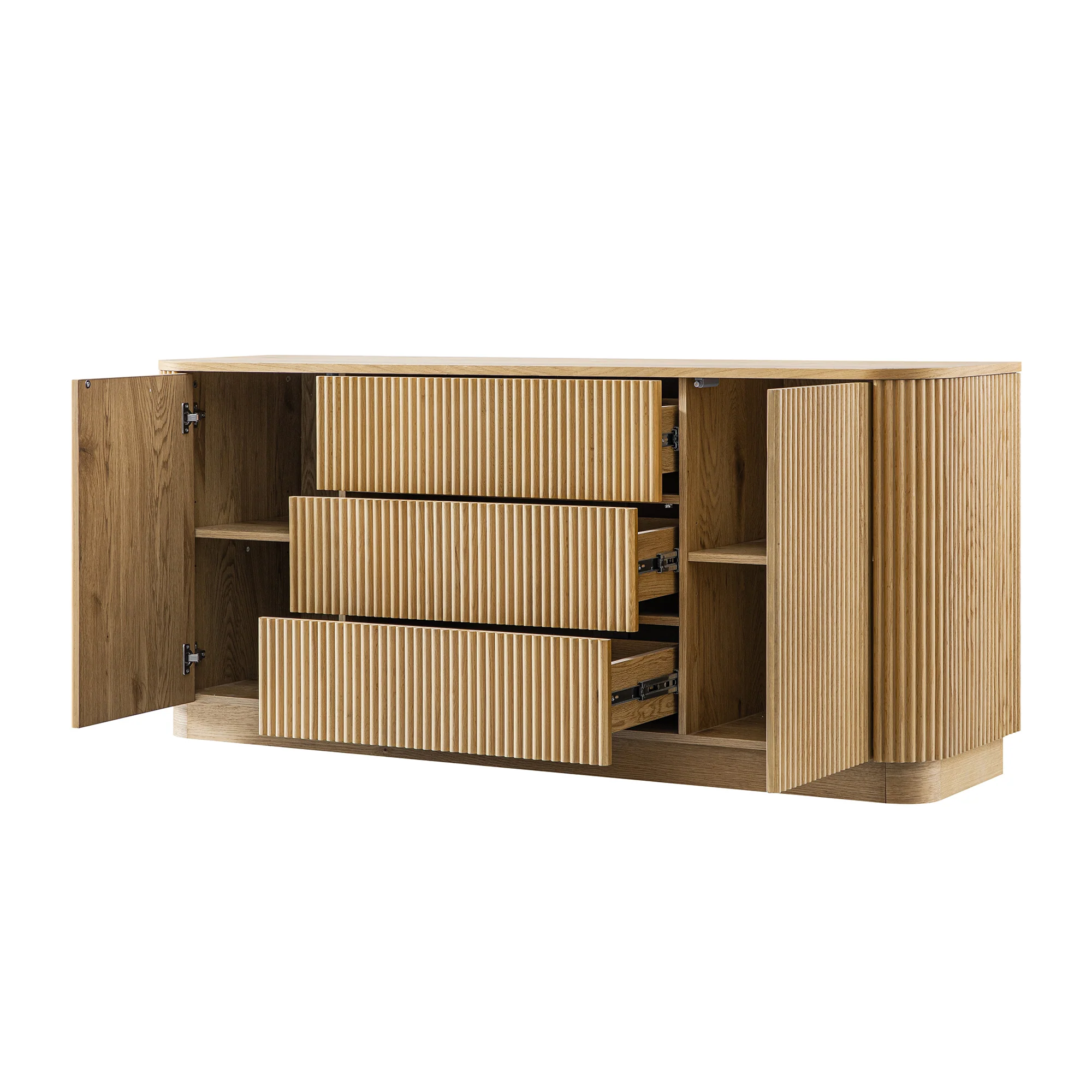 Maru Large 2-Door Sideboard with Drawers, Oak - Image 11