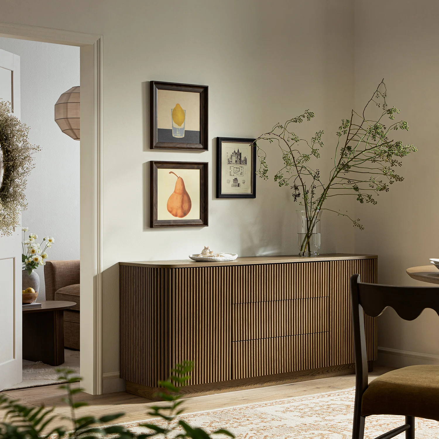 Maru Large 2-Door Sideboard with Drawers, Silver Oak - Image 2