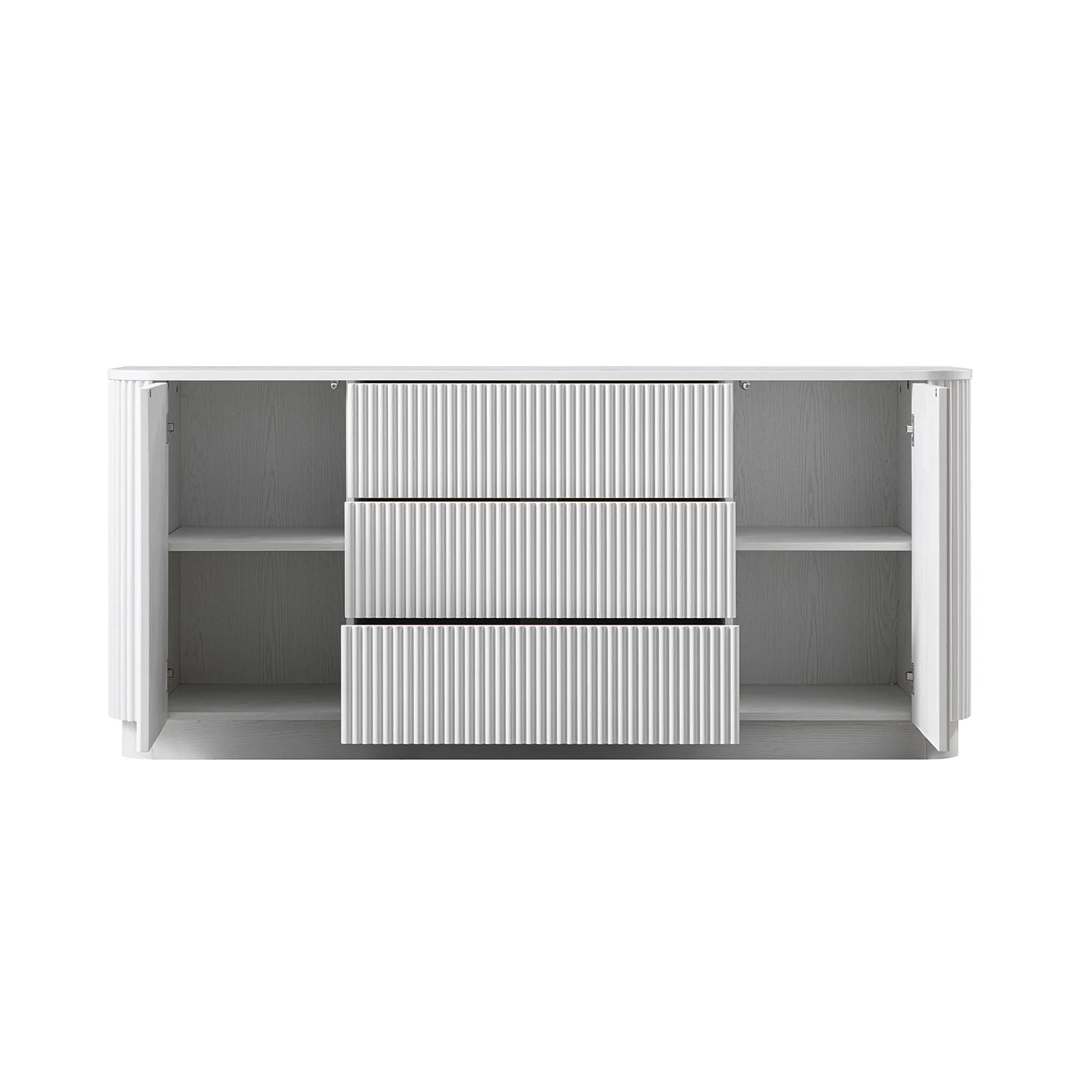 Maru Large 2-Door Sideboard with Drawers, Washed White - Image 12
