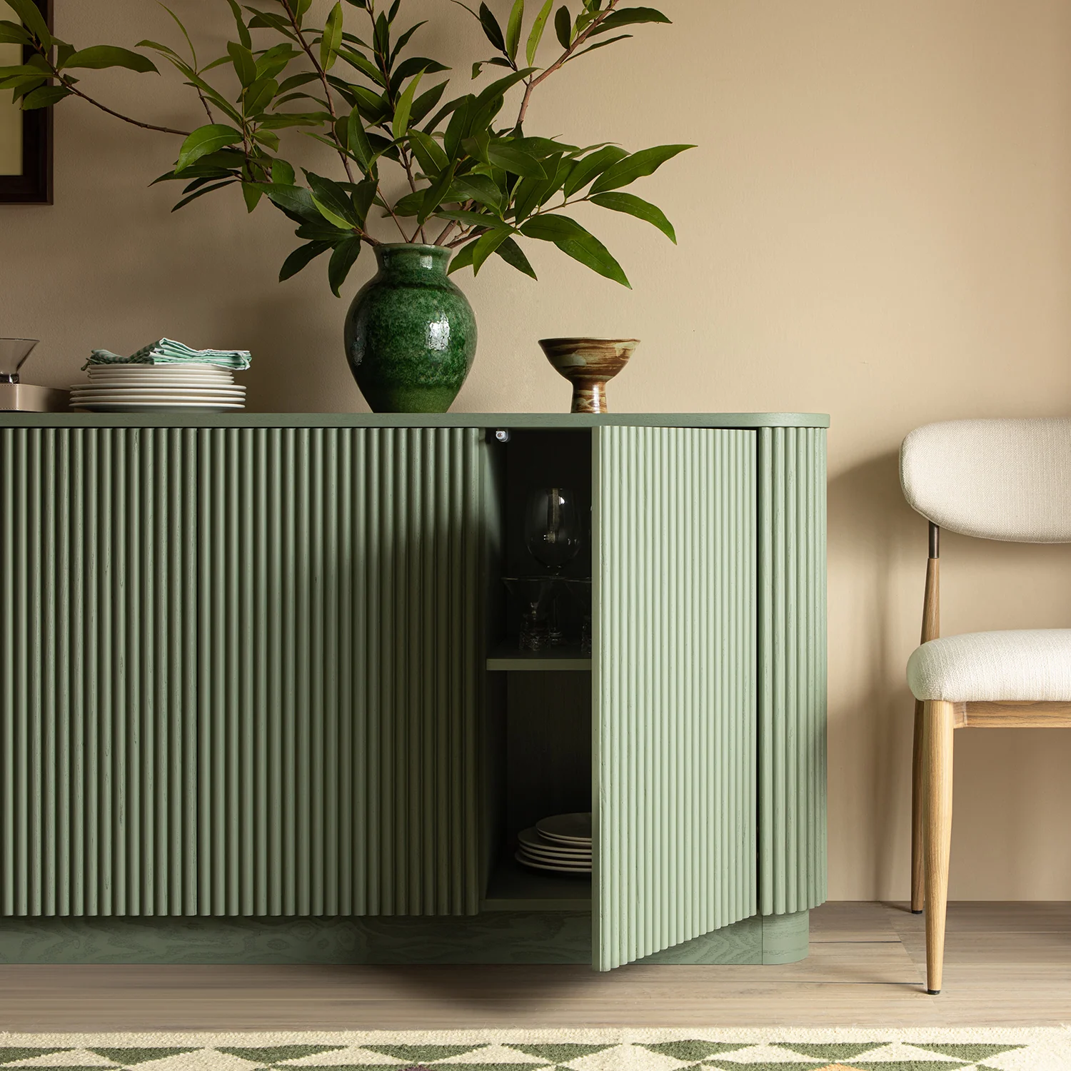 Maru Large 4-Door Sideboard, Sage Green - Image 5