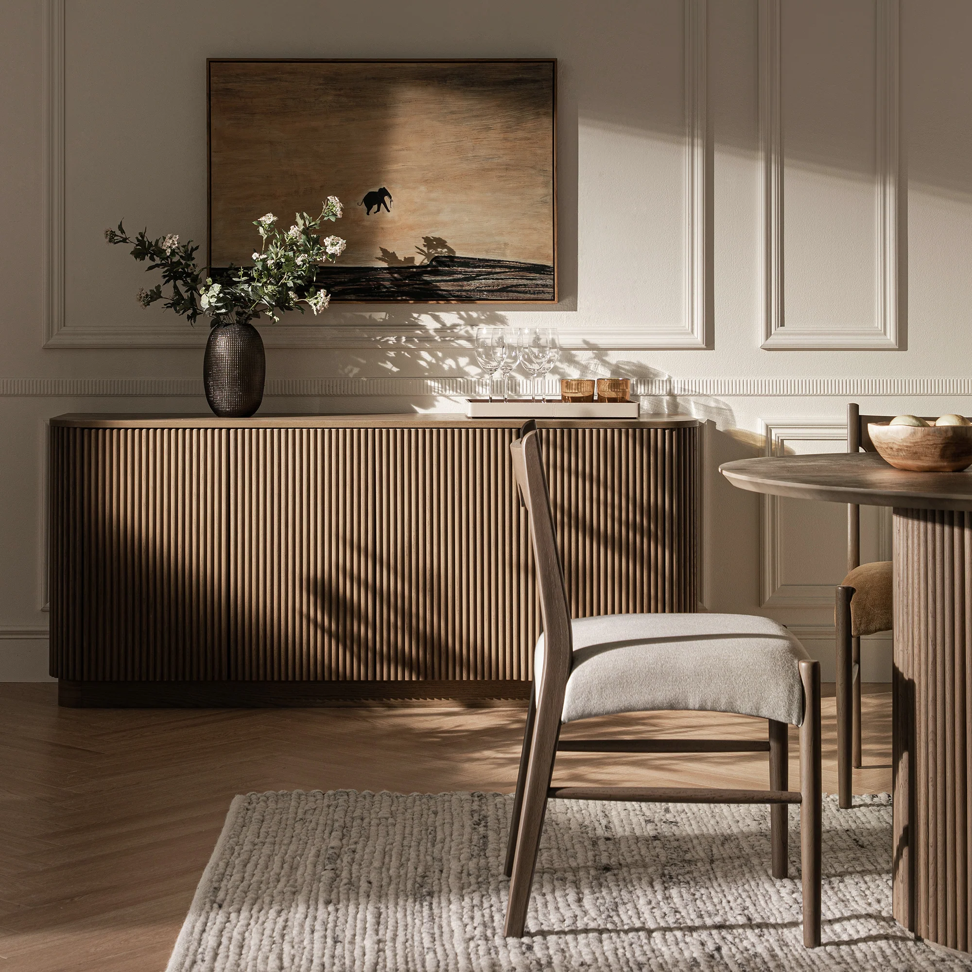 Maru Large 4-Door Sideboard, Silver Oak - Image 2