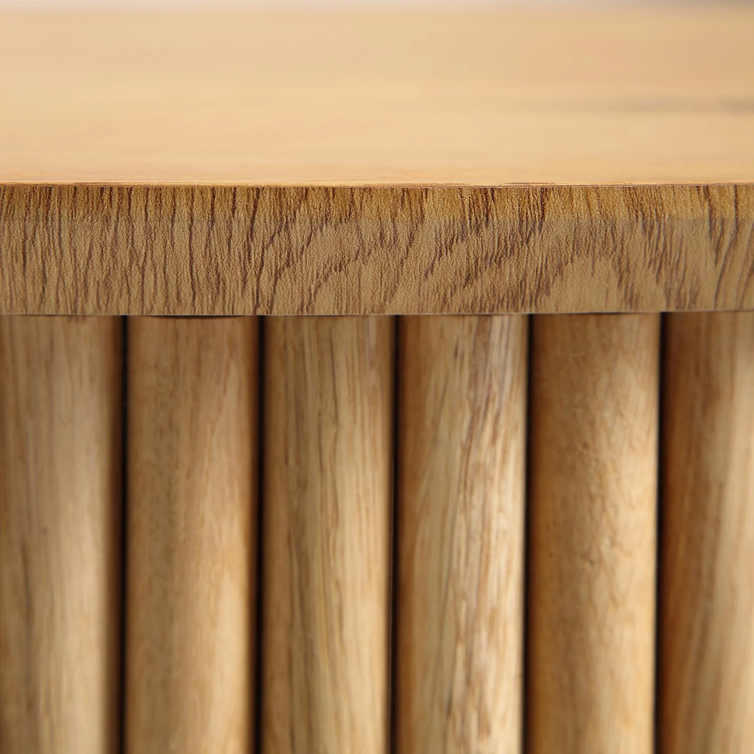Maru Oak Round Coffee Table with Storage, Oak - Image 12